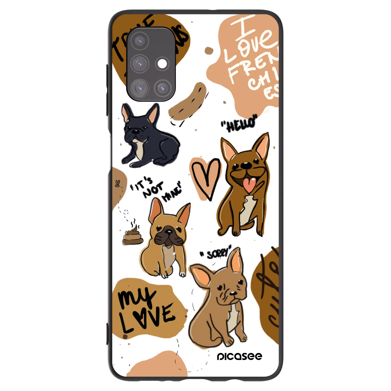 Picasee husă neagră din silicon pentru Samsung Galaxy M51 M515F - Frenchies