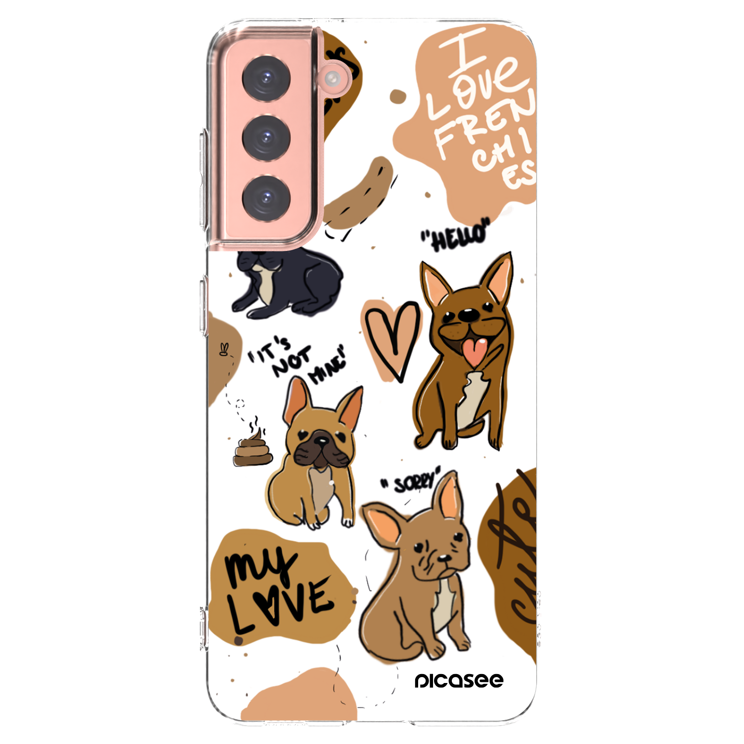 Picasee husă transparentă din silicon pentru Samsung Galaxy S21 5G G991B - Frenchies