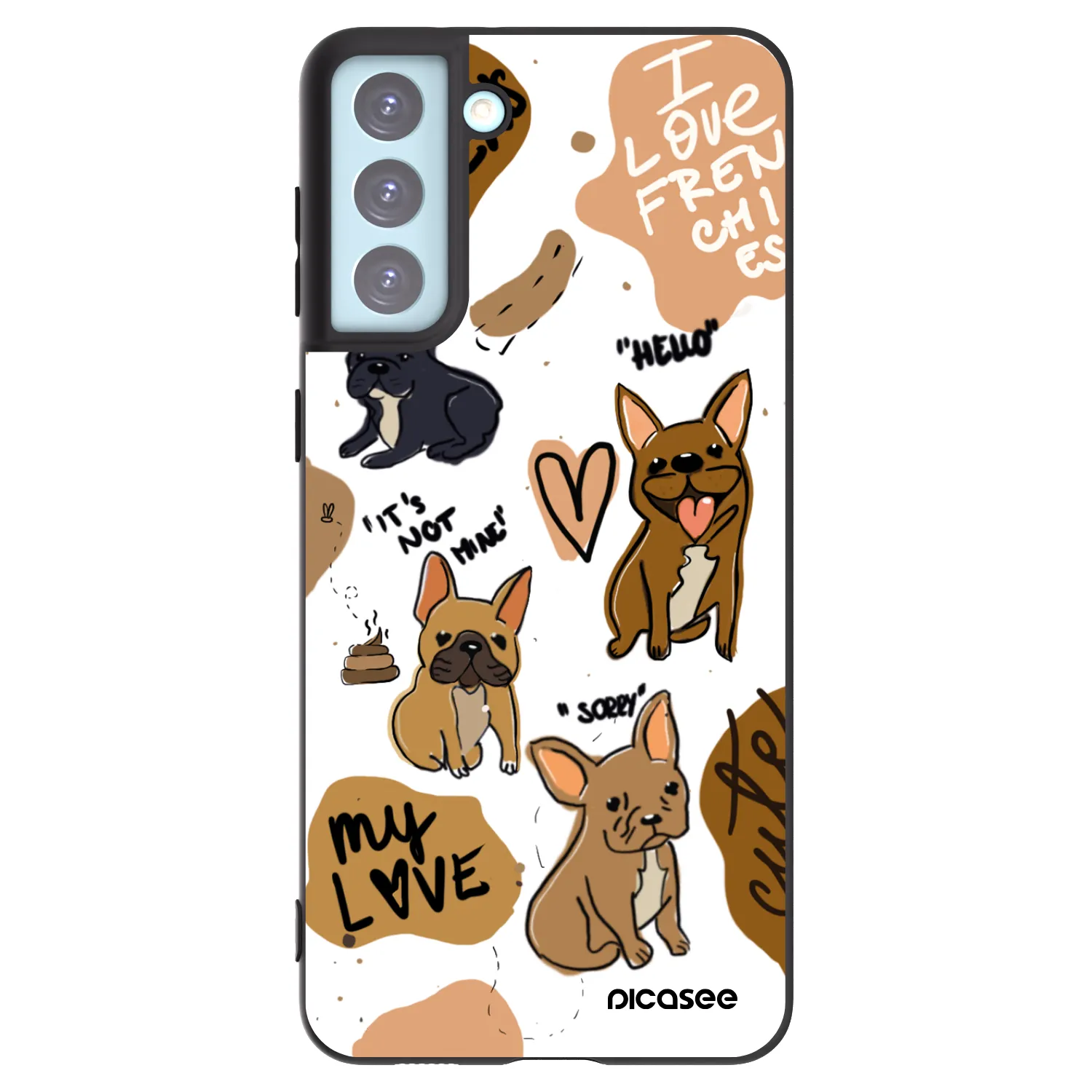 Picasee husă neagră din silicon pentru Samsung Galaxy S21+ 5G G996F - Frenchies