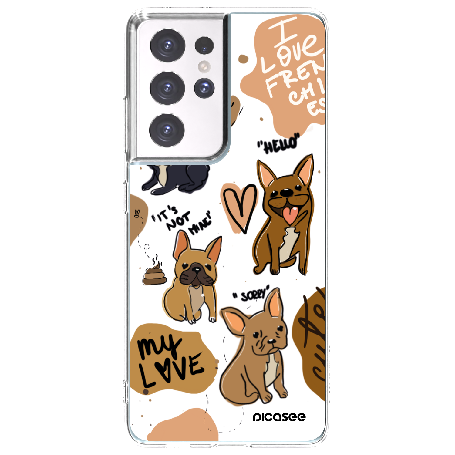 Picasee husă transparentă din silicon pentru Samsung Galaxy S21 Ultra 5G G998B - Frenchies