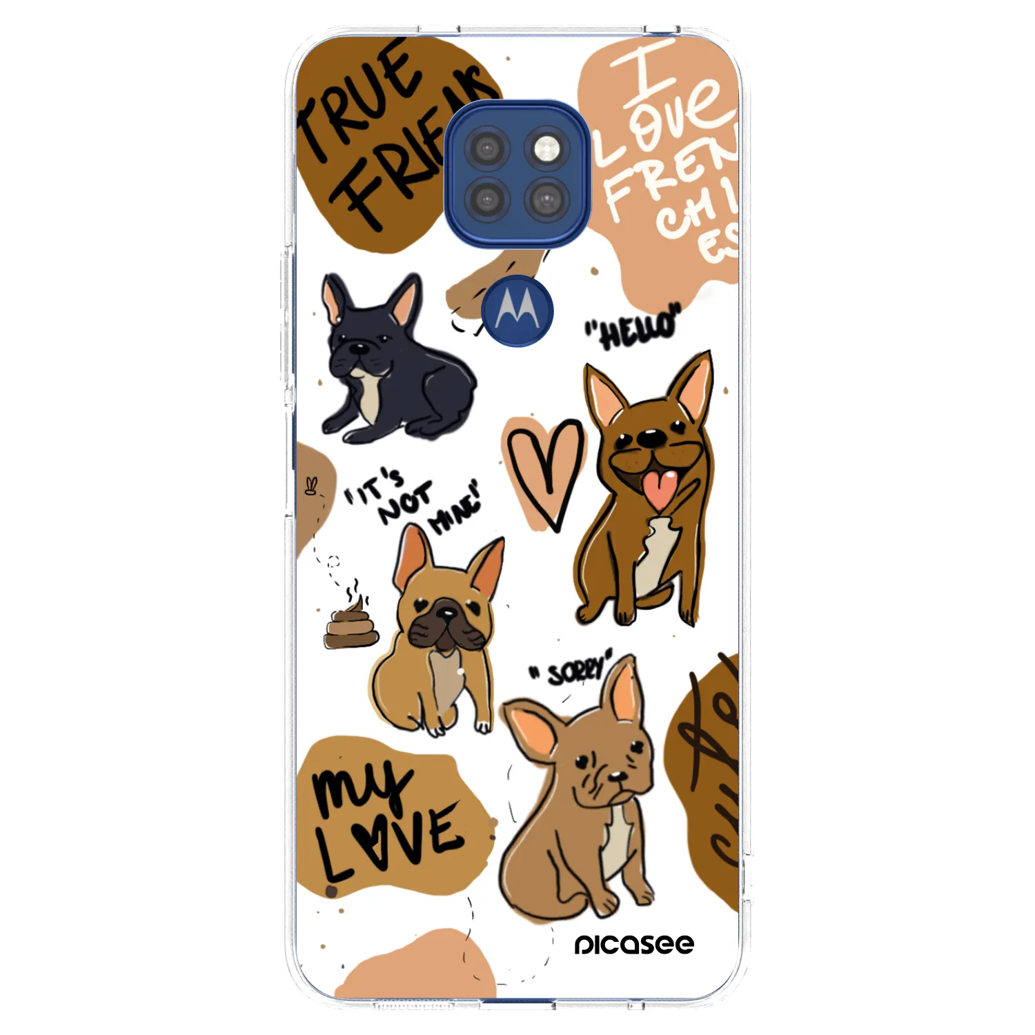 Picasee husă transparentă din silicon pentru Motorola Moto G9 Play - Frenchies