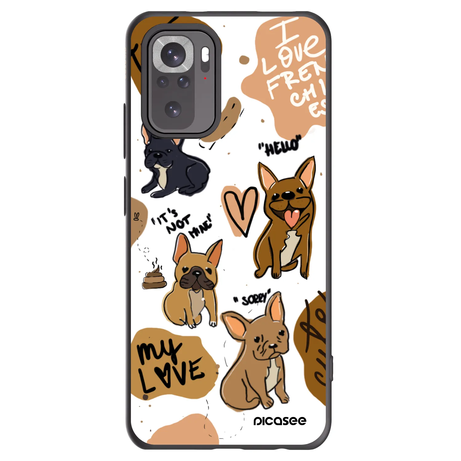 Picasee husă neagră din silicon pentru Xiaomi Redmi Note 10 - Frenchies