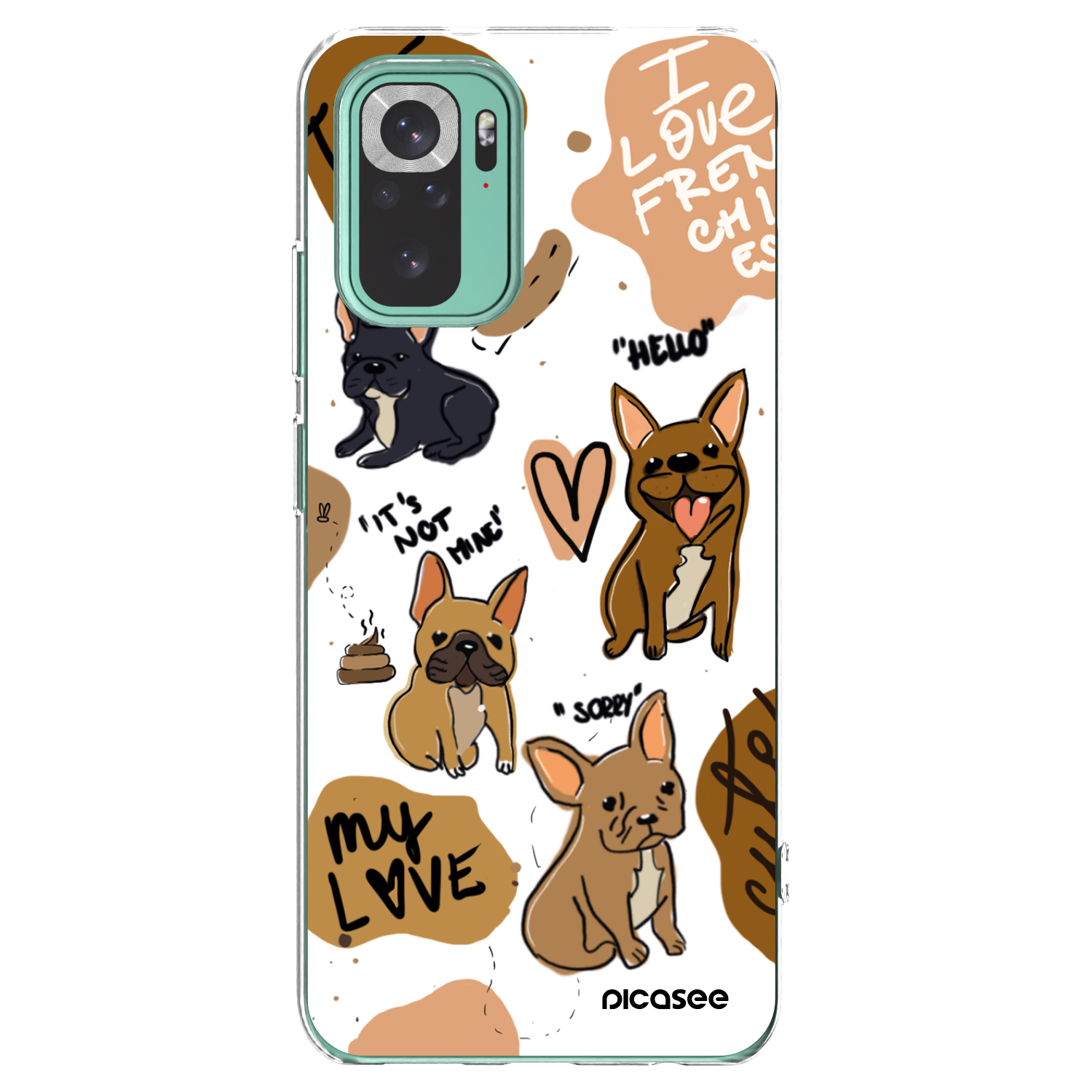 Picasee husă transparentă din silicon pentru Xiaomi Redmi Note 10 Pro - Frenchies