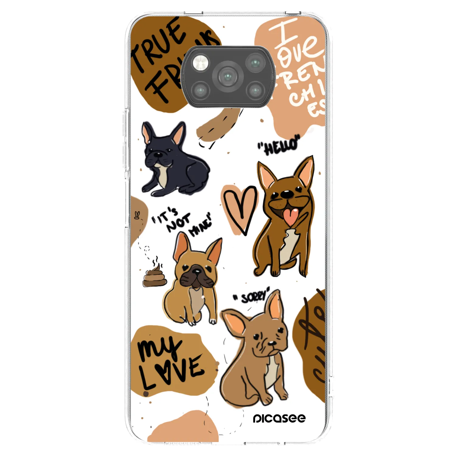 Picasee husă neagră din silicon pentru Xiaomi Poco X3 Pro - Frenchies