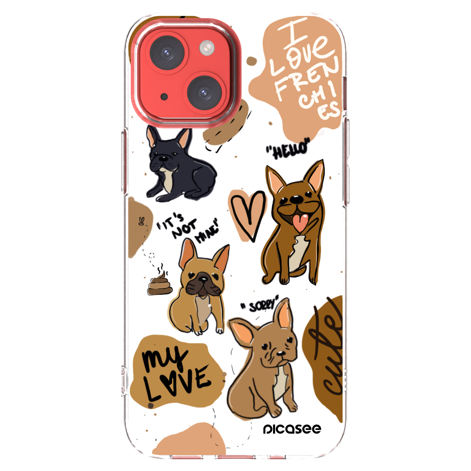 Picasee husă transparentă din silicon pentru Apple iPhone 13 mini - Frenchies