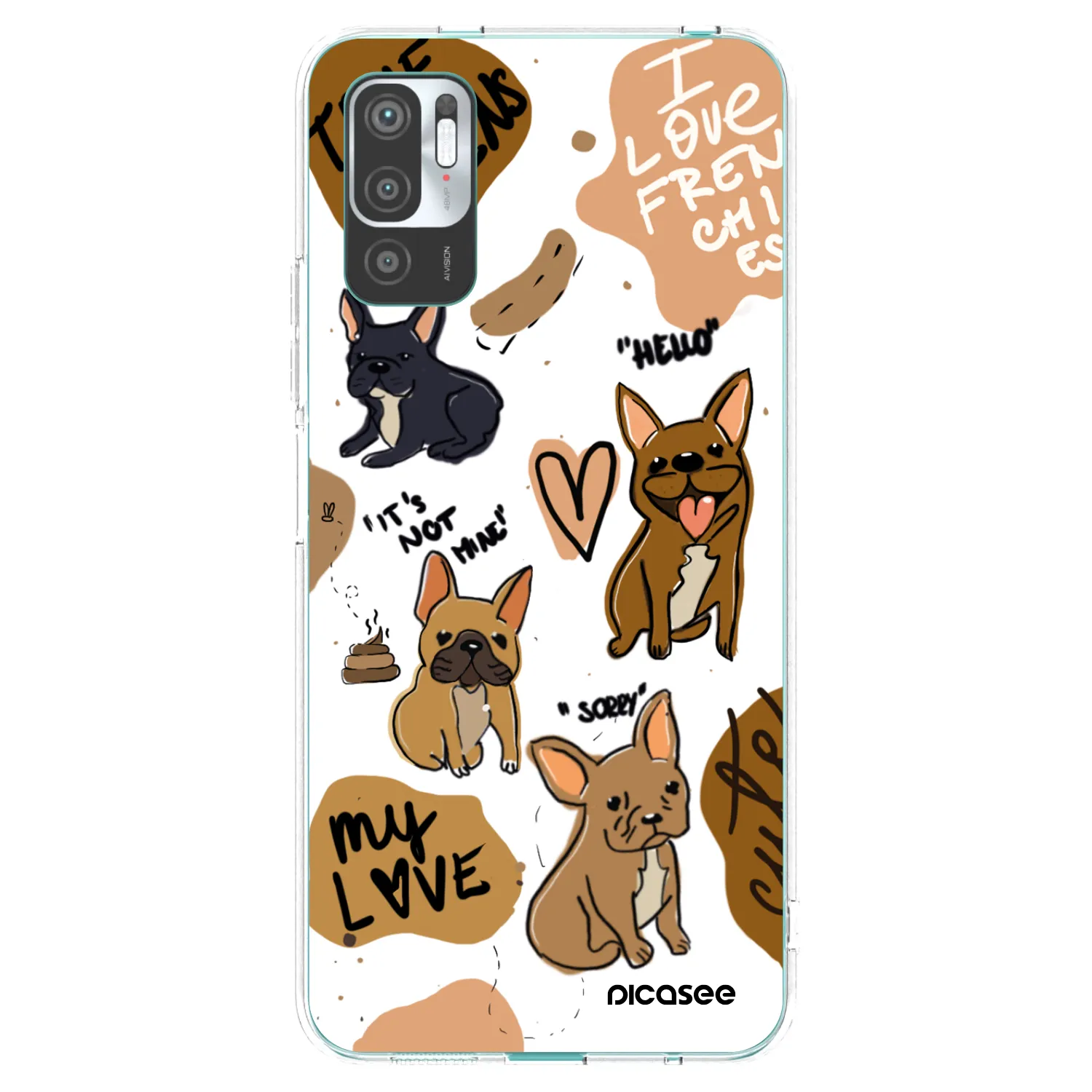 Picasee husă transparentă din silicon pentru Xiaomi Redmi Note 10 5G - Frenchies