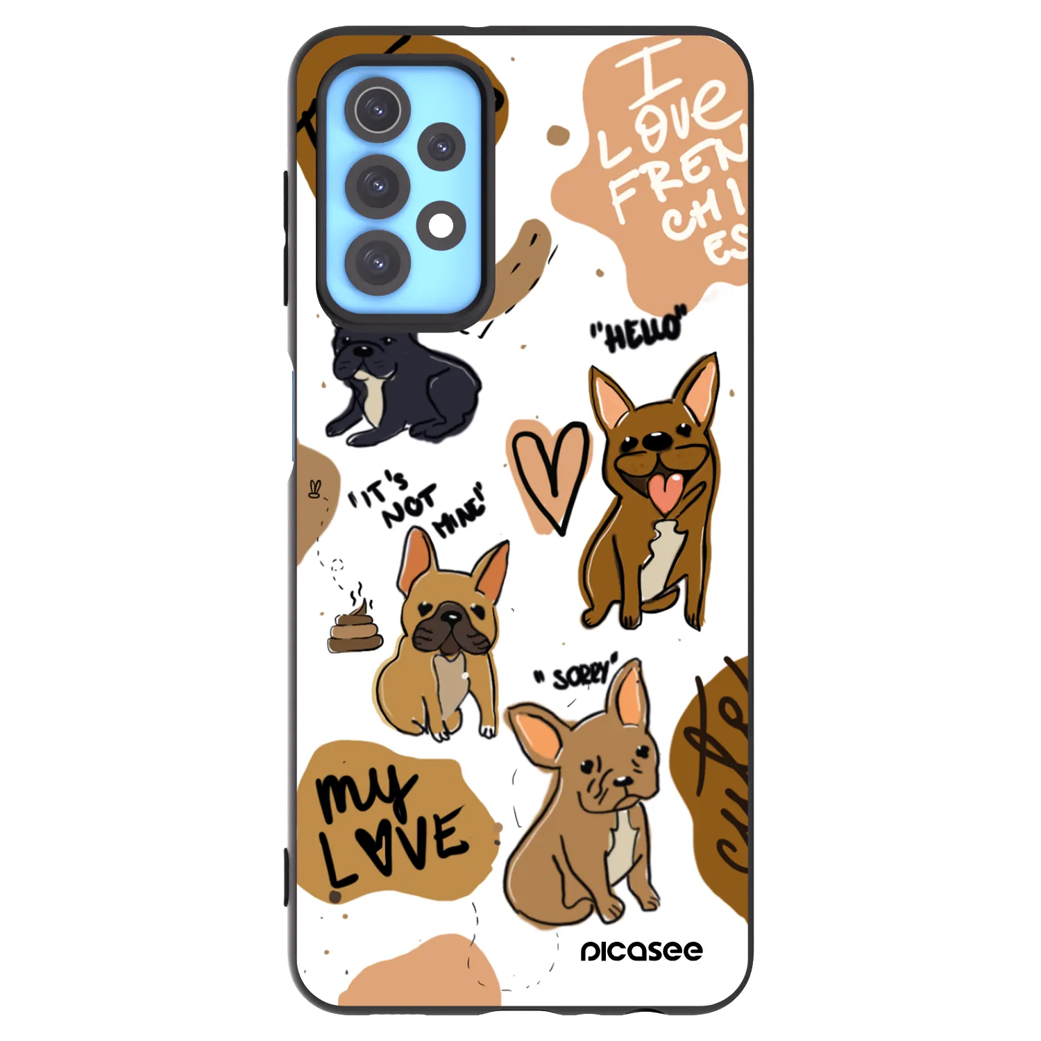 Picasee husă neagră din silicon pentru Samsung Galaxy A32 4G SM-A325F - Frenchies