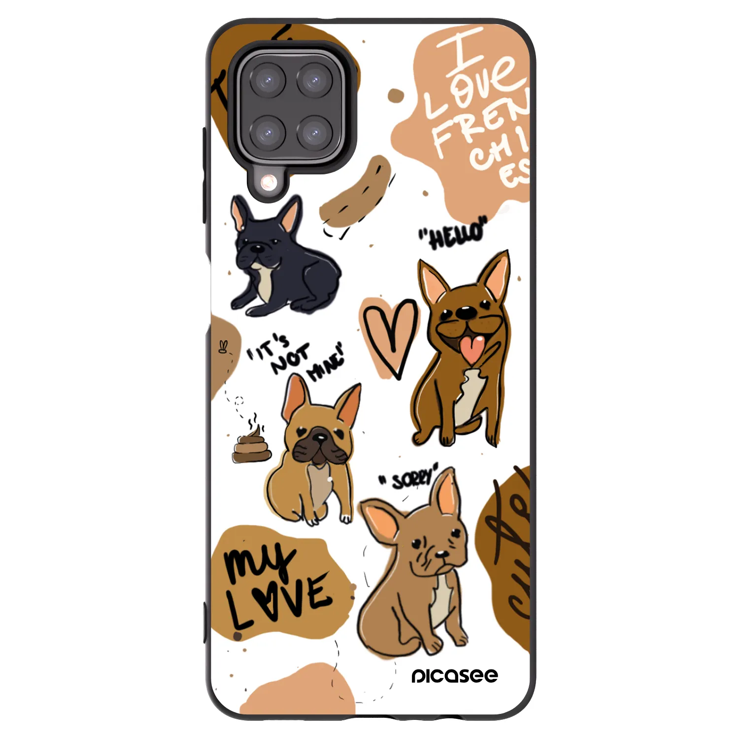 Picasee husă neagră din silicon pentru Samsung Galaxy M12 M127F - Frenchies