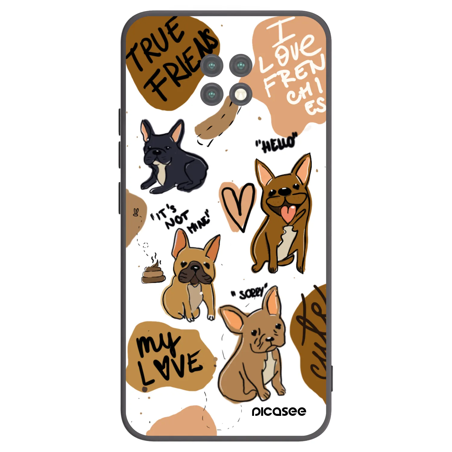 Picasee husă neagră din silicon pentru Xiaomi Redmi Note 9T - Frenchies