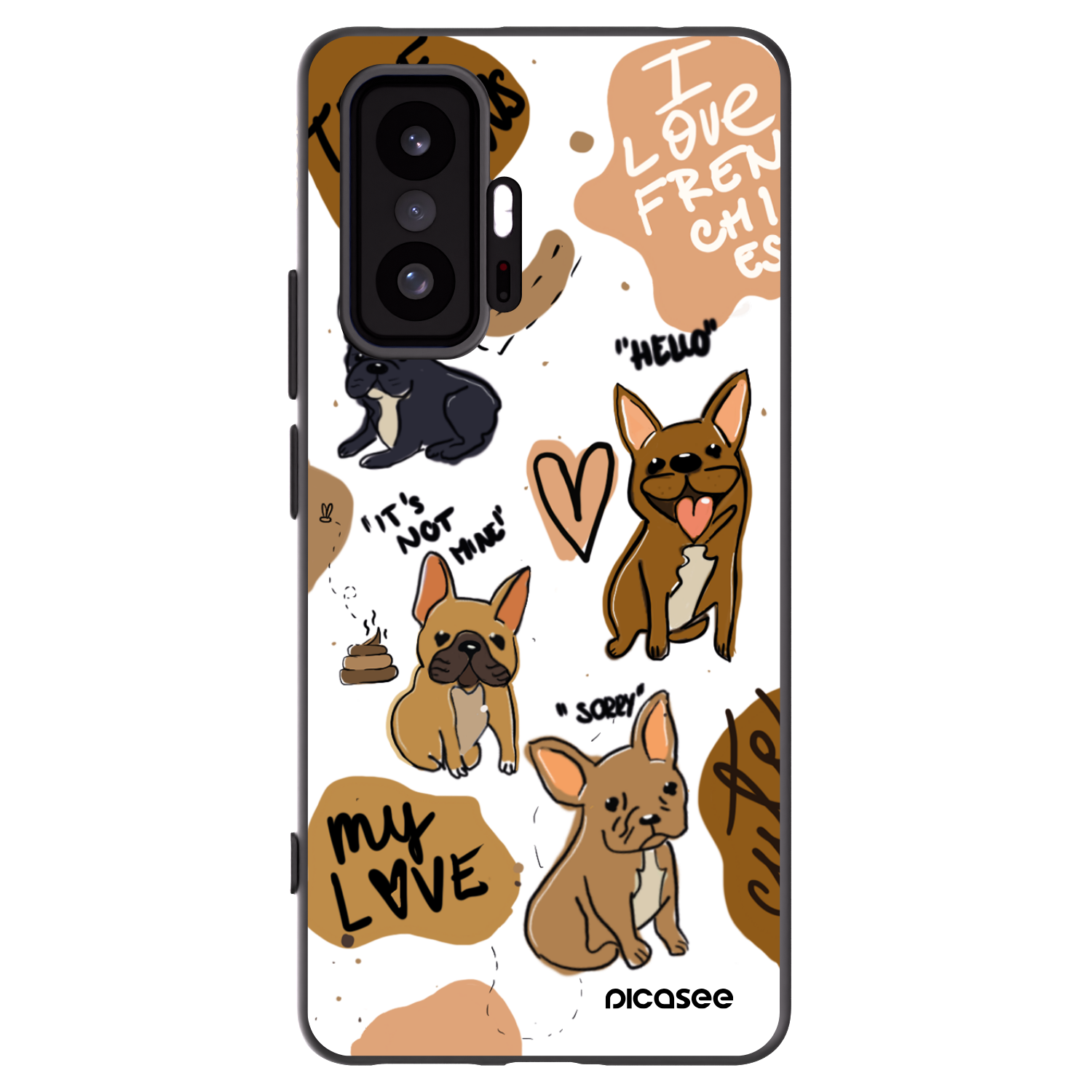 Picasee husă neagră din silicon pentru Xiaomi 11T - Frenchies