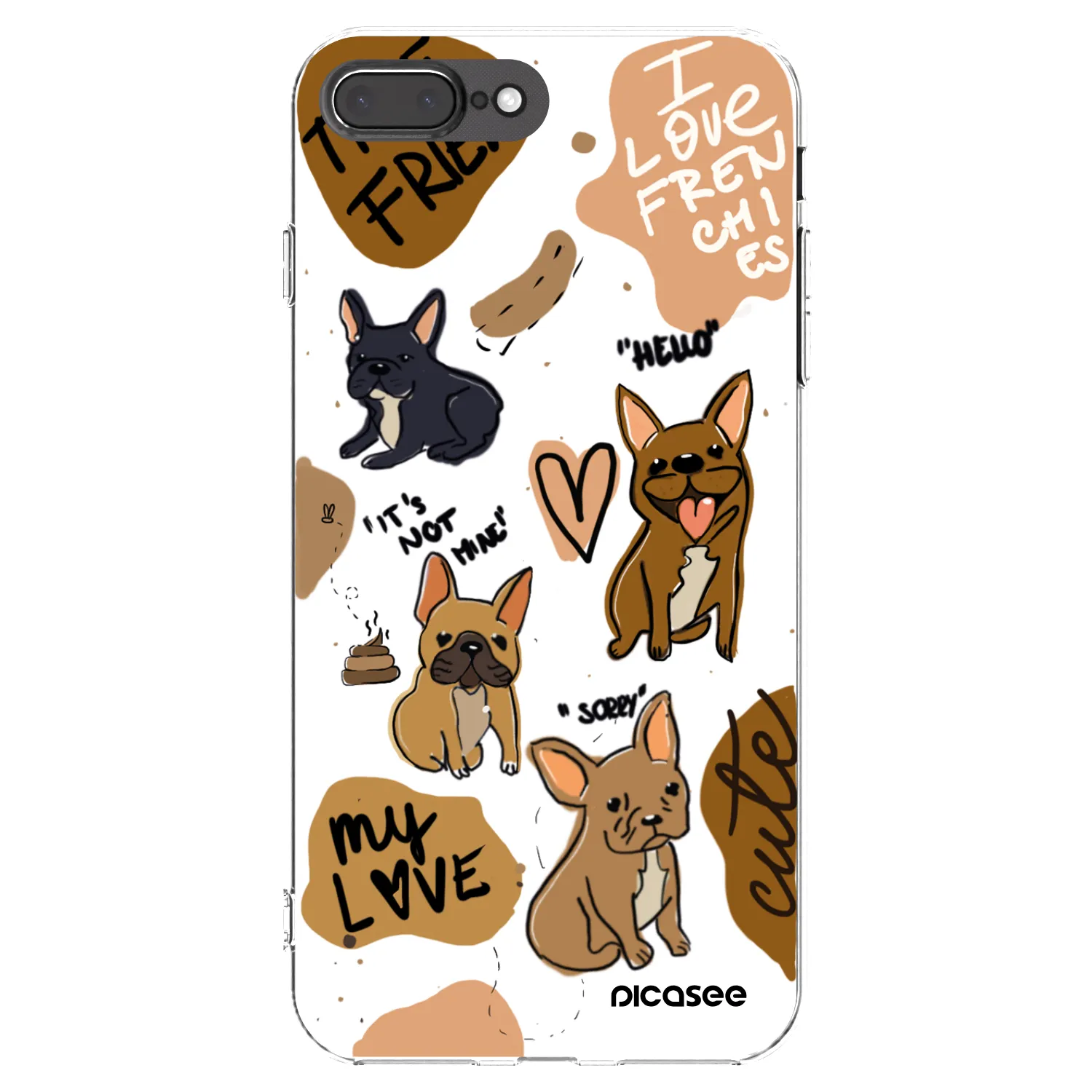 Picasee husă transparentă din silicon pentru Apple iPhone 7 Plus - Frenchies