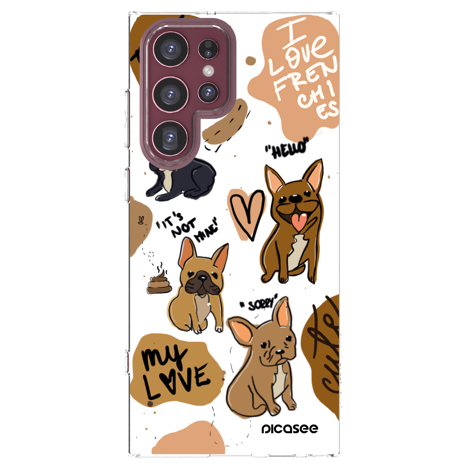 Picasee husă transparentă din silicon pentru Samsung Galaxy S22 Ultra 5G - Frenchies