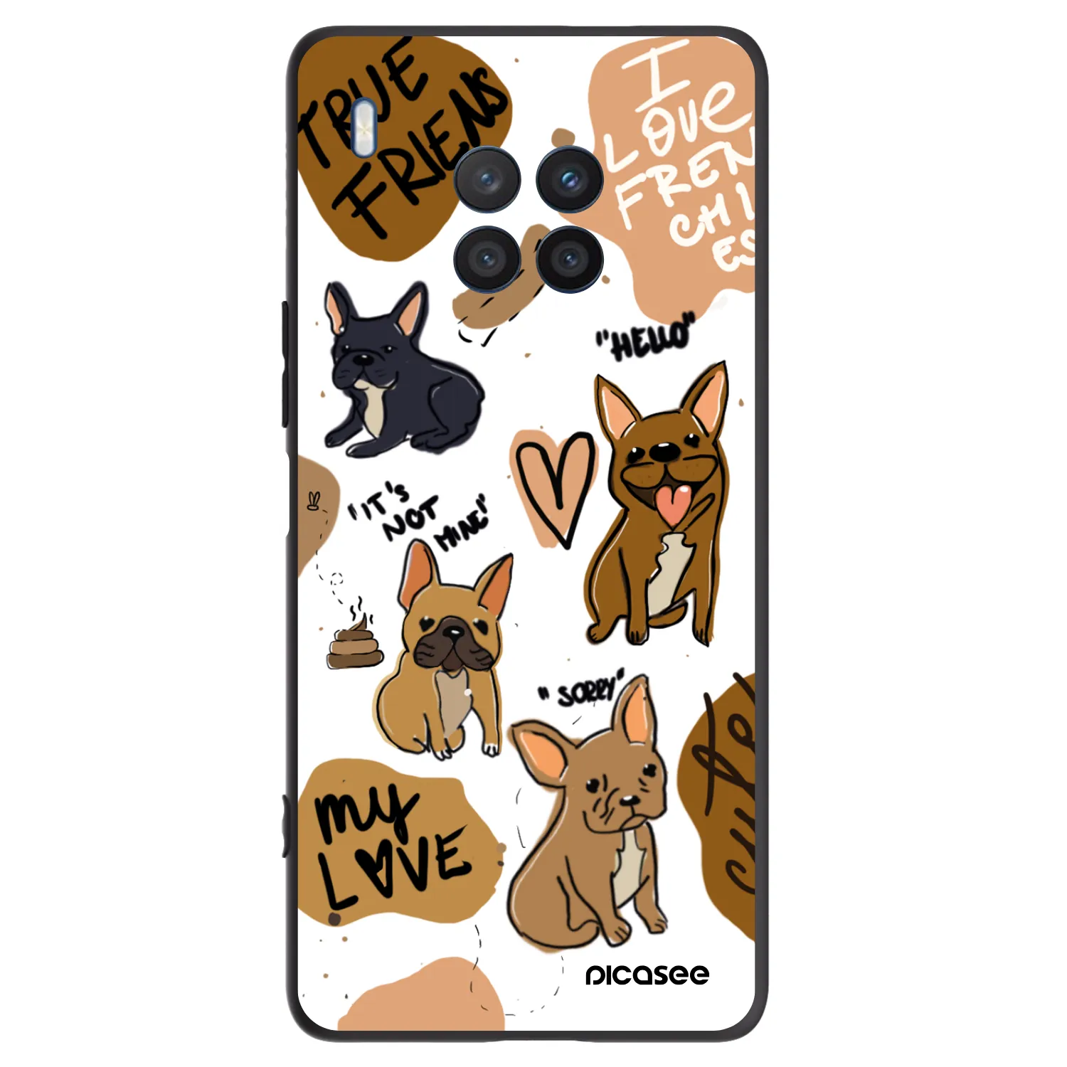 Picasee husă neagră din silicon pentru Honor 50 Lite - Frenchies