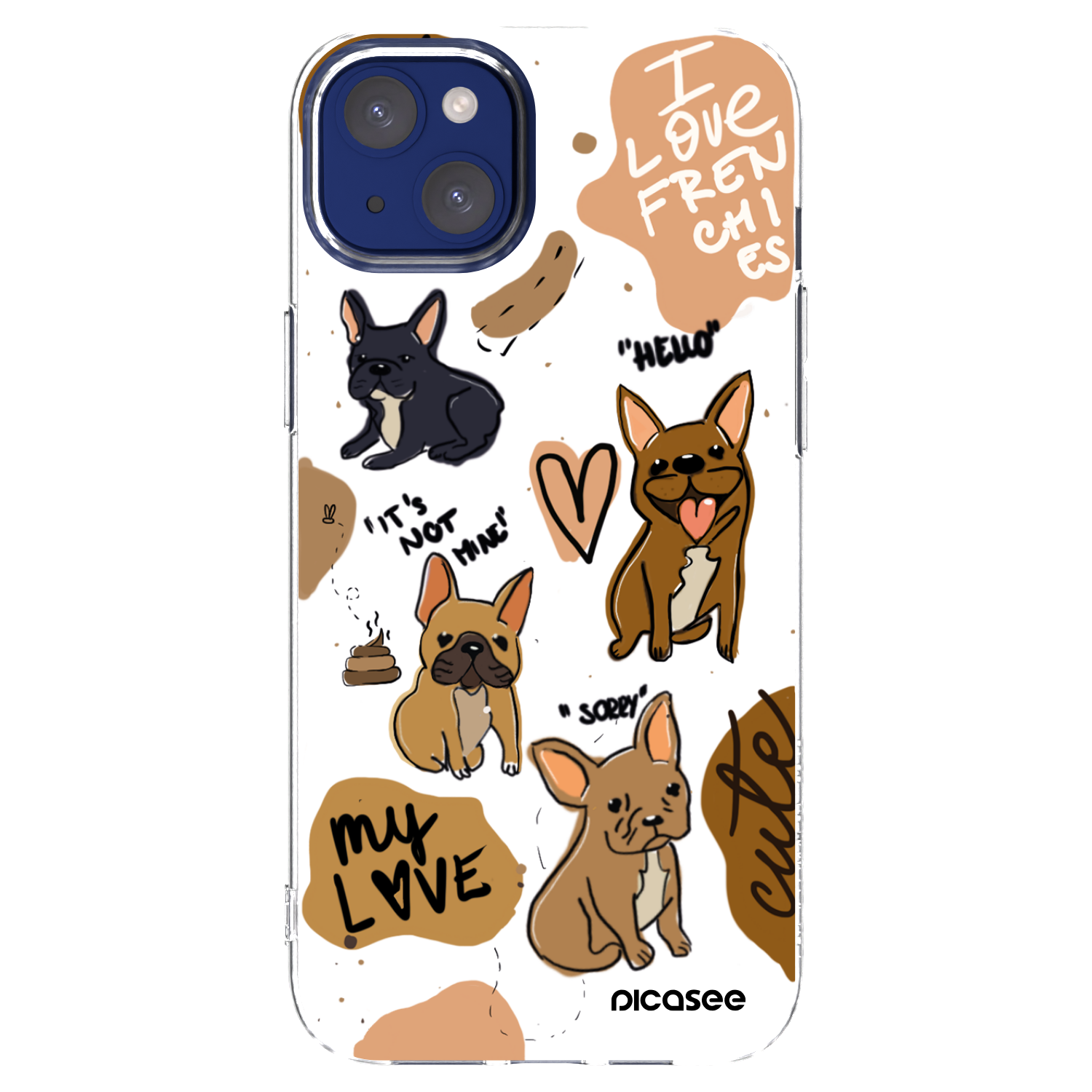 Picasee husă transparentă din silicon pentru Apple iPhone 14 Plus - Frenchies