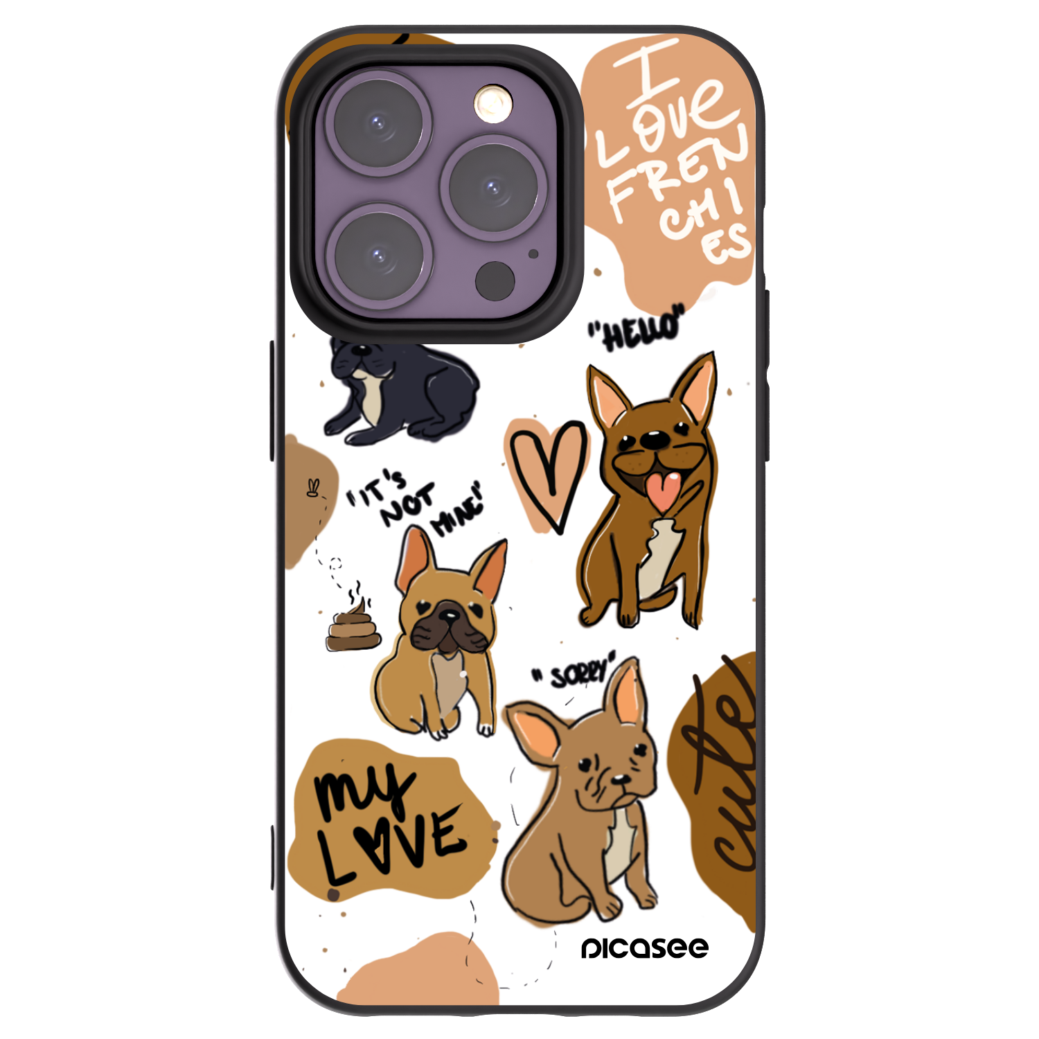 Picasee husă neagră din silicon pentru Apple iPhone 14 Pro - Frenchies