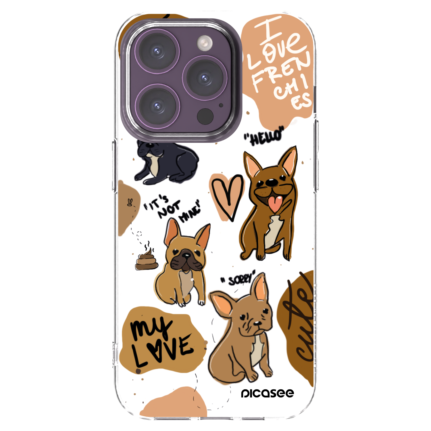 Picasee husă transparentă din silicon pentru Apple iPhone 14 Pro - Frenchies