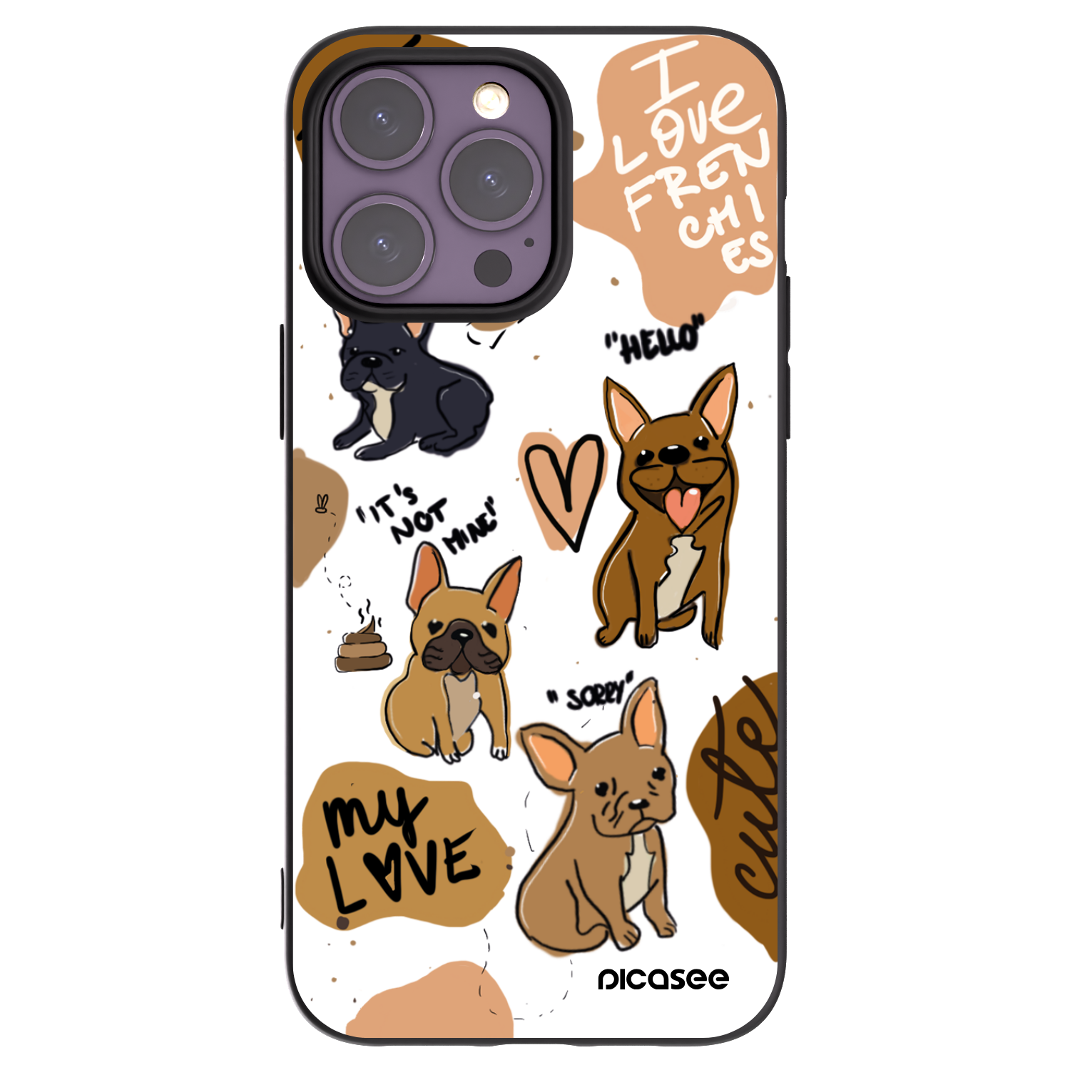 Picasee husă neagră din silicon pentru Apple iPhone 14 Pro Max - Frenchies