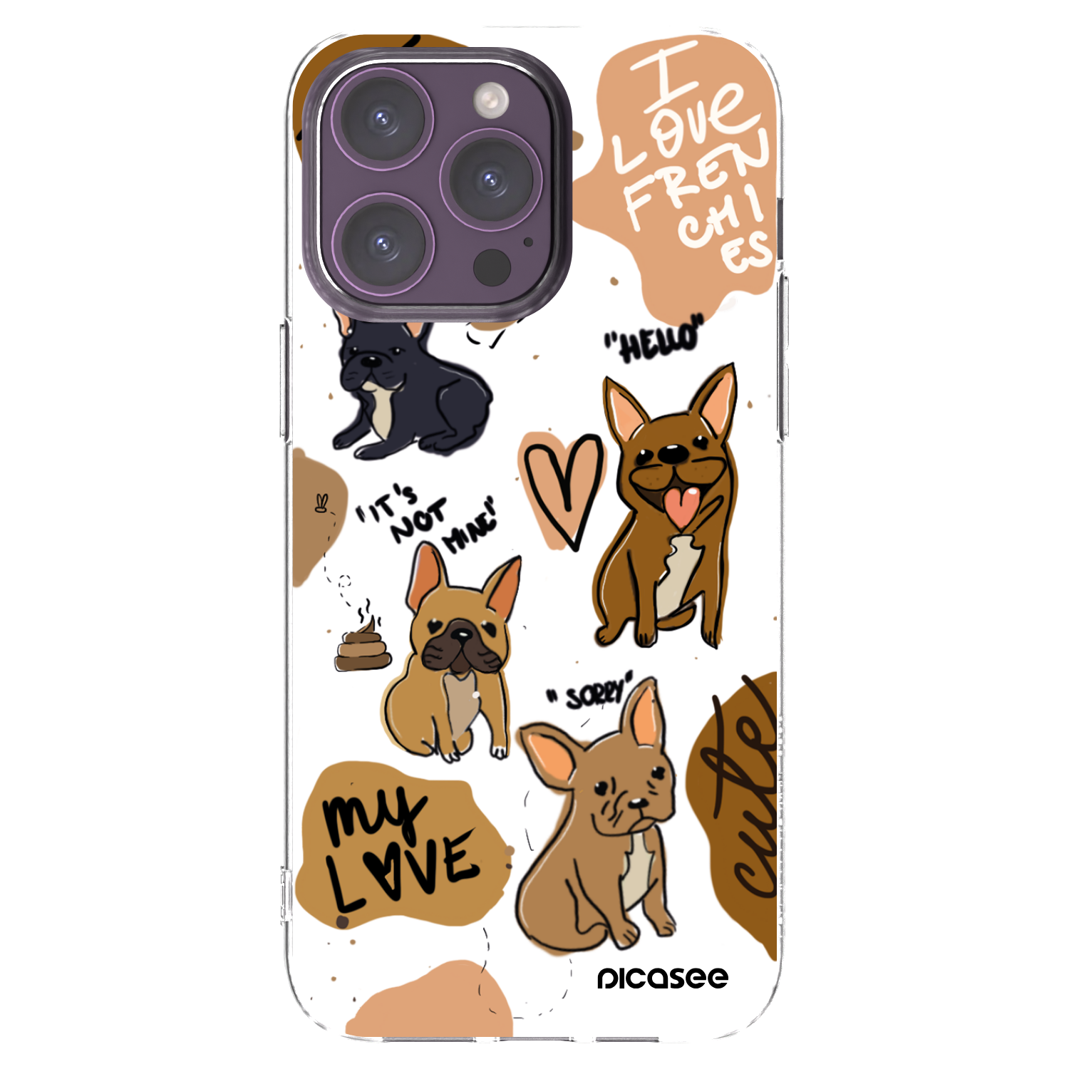 Picasee husă transparentă din silicon pentru Apple iPhone 14 Pro Max - Frenchies