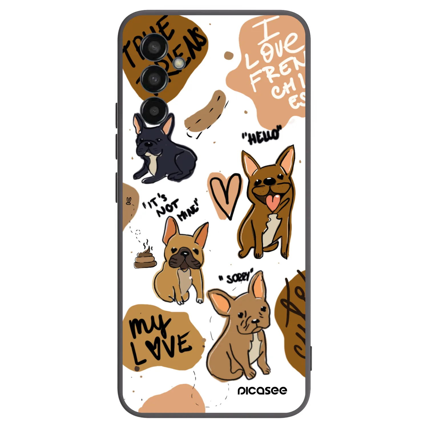 Picasee husă neagră din silicon pentru Samsung Galaxy M13 M135F - Frenchies