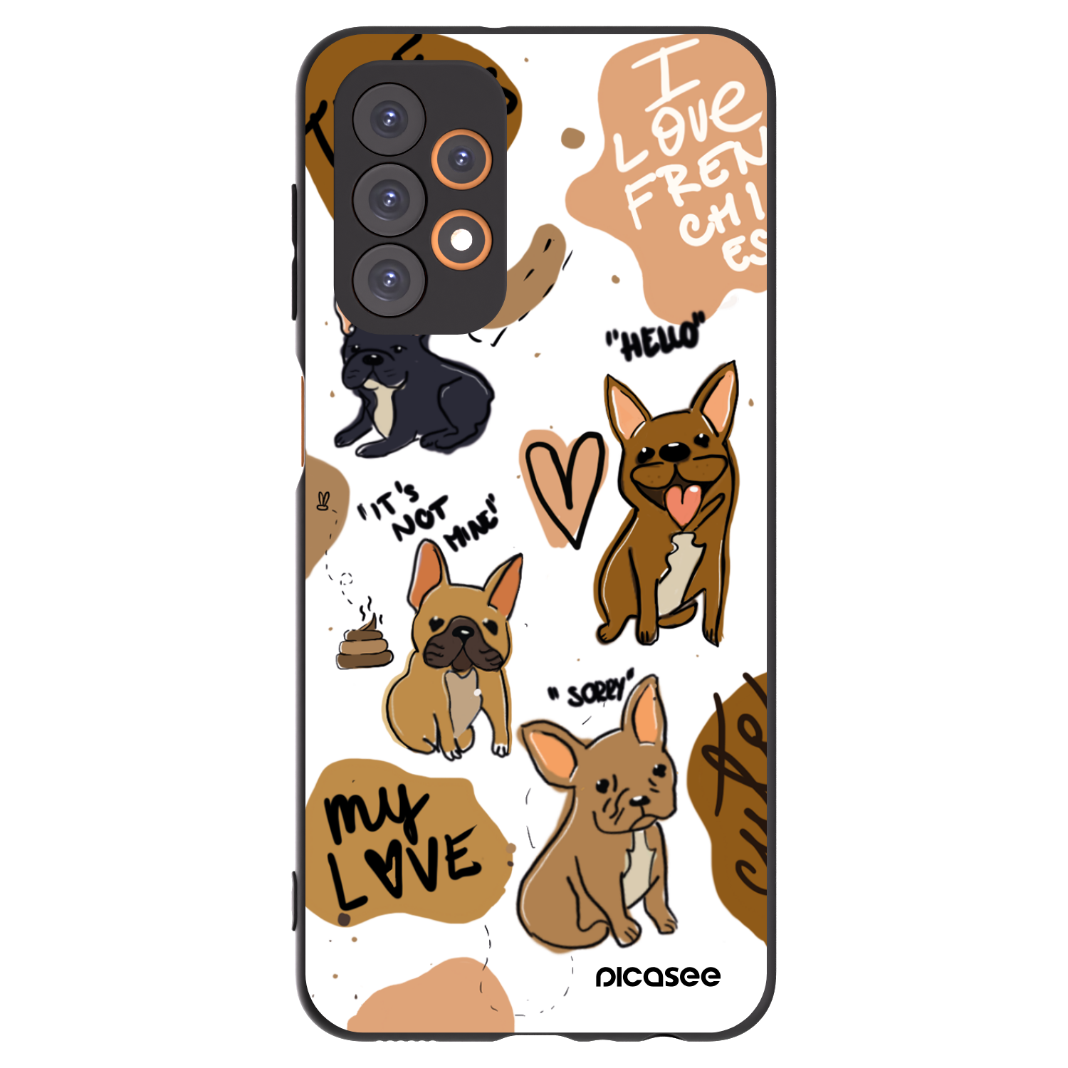 Picasee husă neagră din silicon pentru Samsung Galaxy A23 A235F 4G - Frenchies