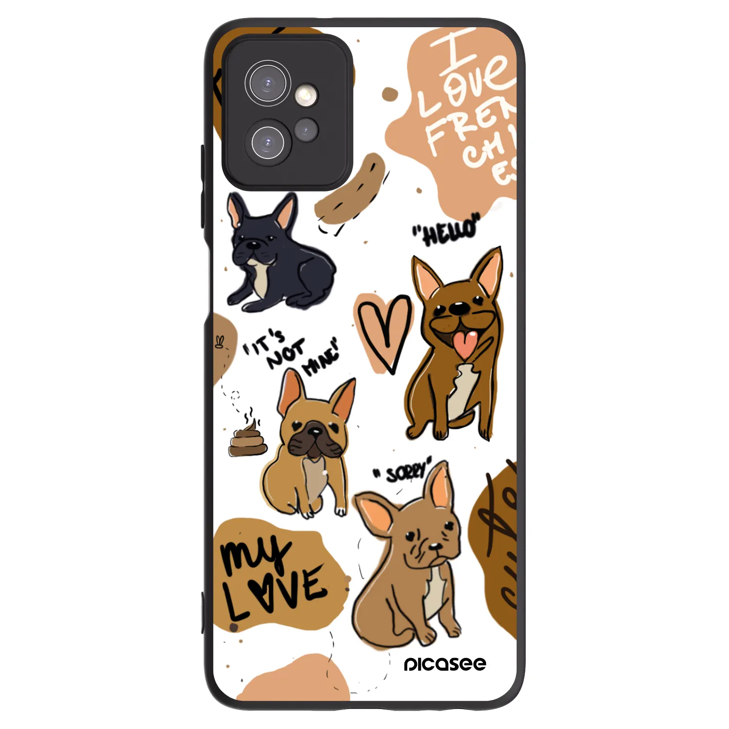 Picasee husă neagră din silicon pentru Motorola Moto G32 - Frenchies