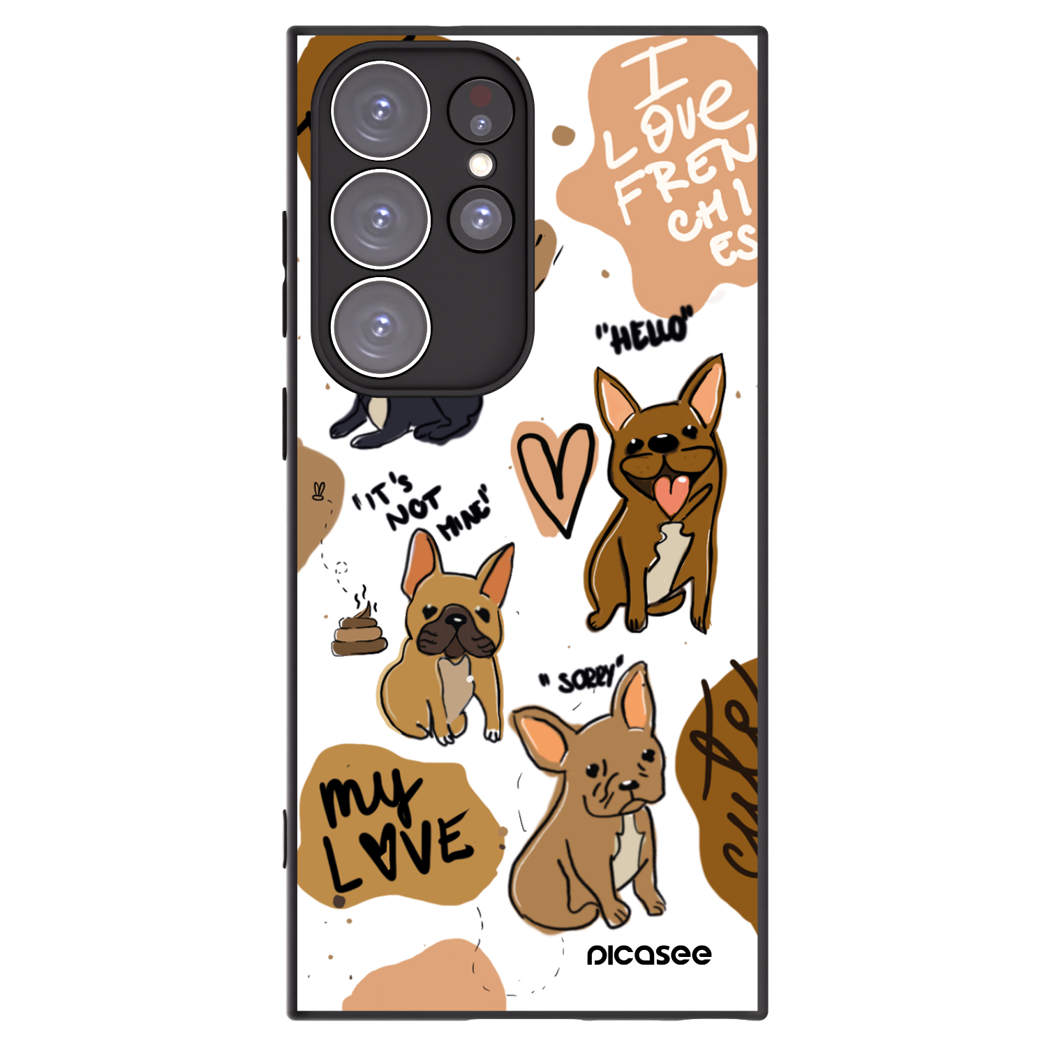 Picasee husă neagră din silicon pentru Samsung Galaxy S23 Ultra 5G - Frenchies