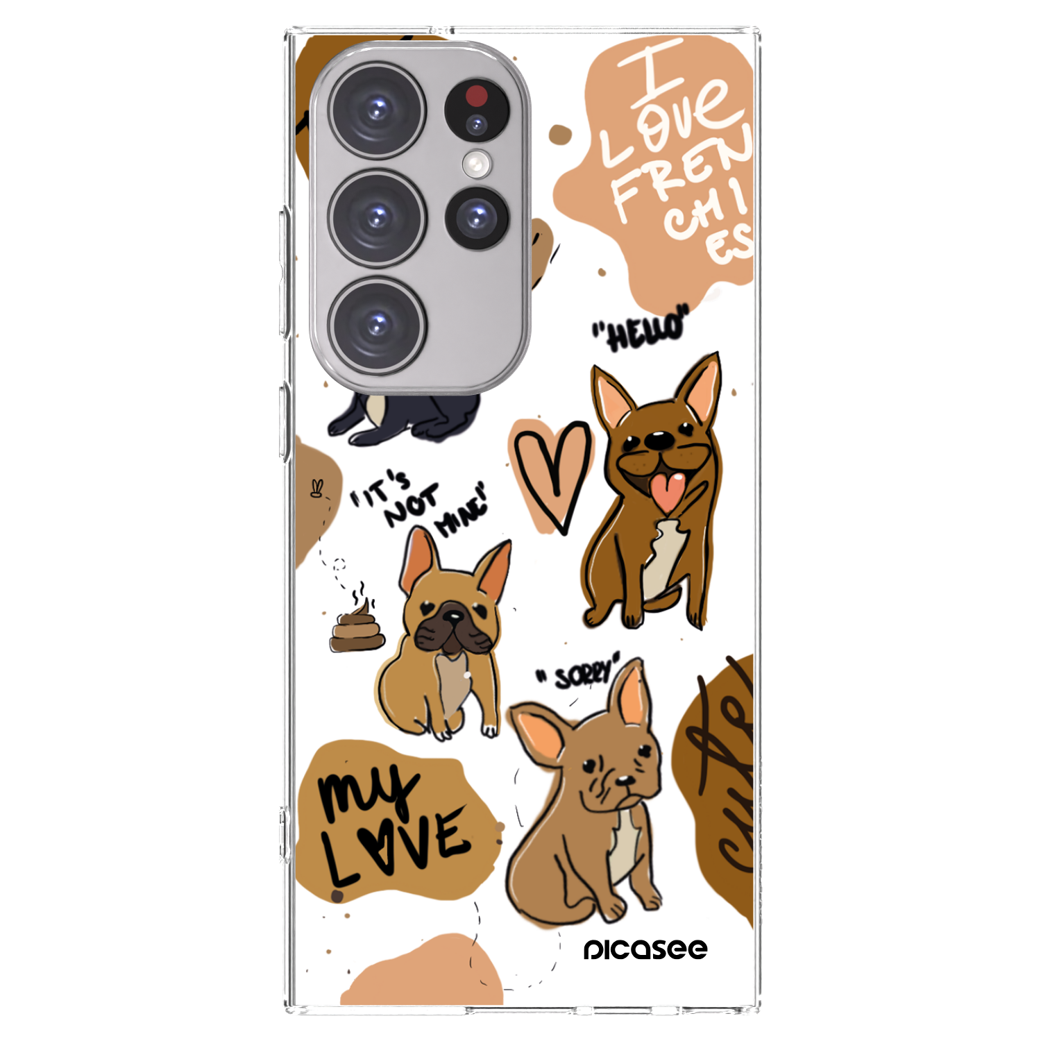 Picasee husă transparentă din silicon pentru Samsung Galaxy S23 Ultra 5G - Frenchies