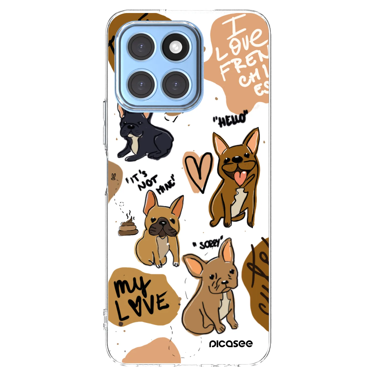 Picasee husă transparentă din silicon pentru Honor X8 5G - Frenchies