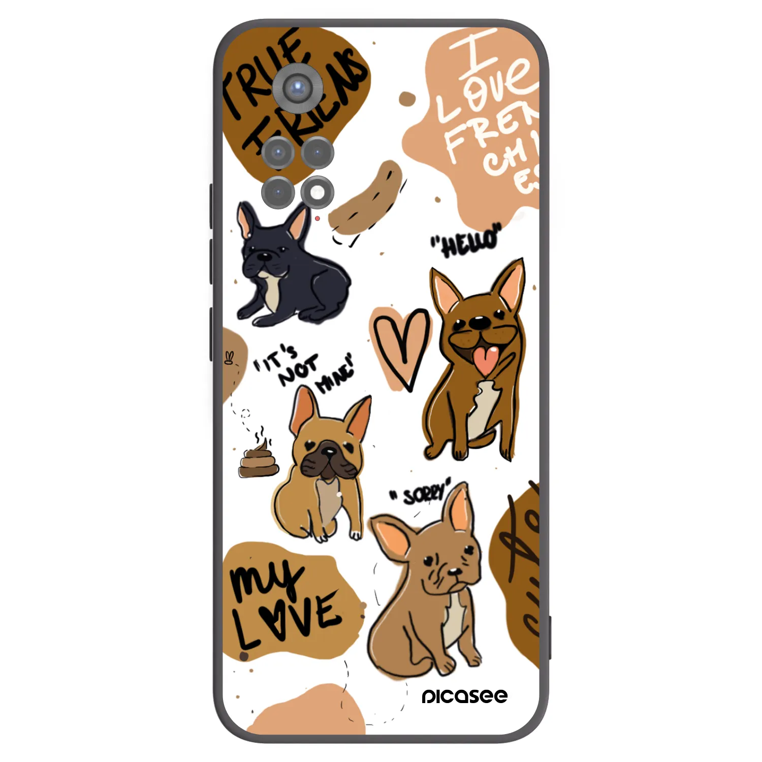 Picasee husă neagră din silicon pentru Xiaomi Redmi Note 11S 5G - Frenchies