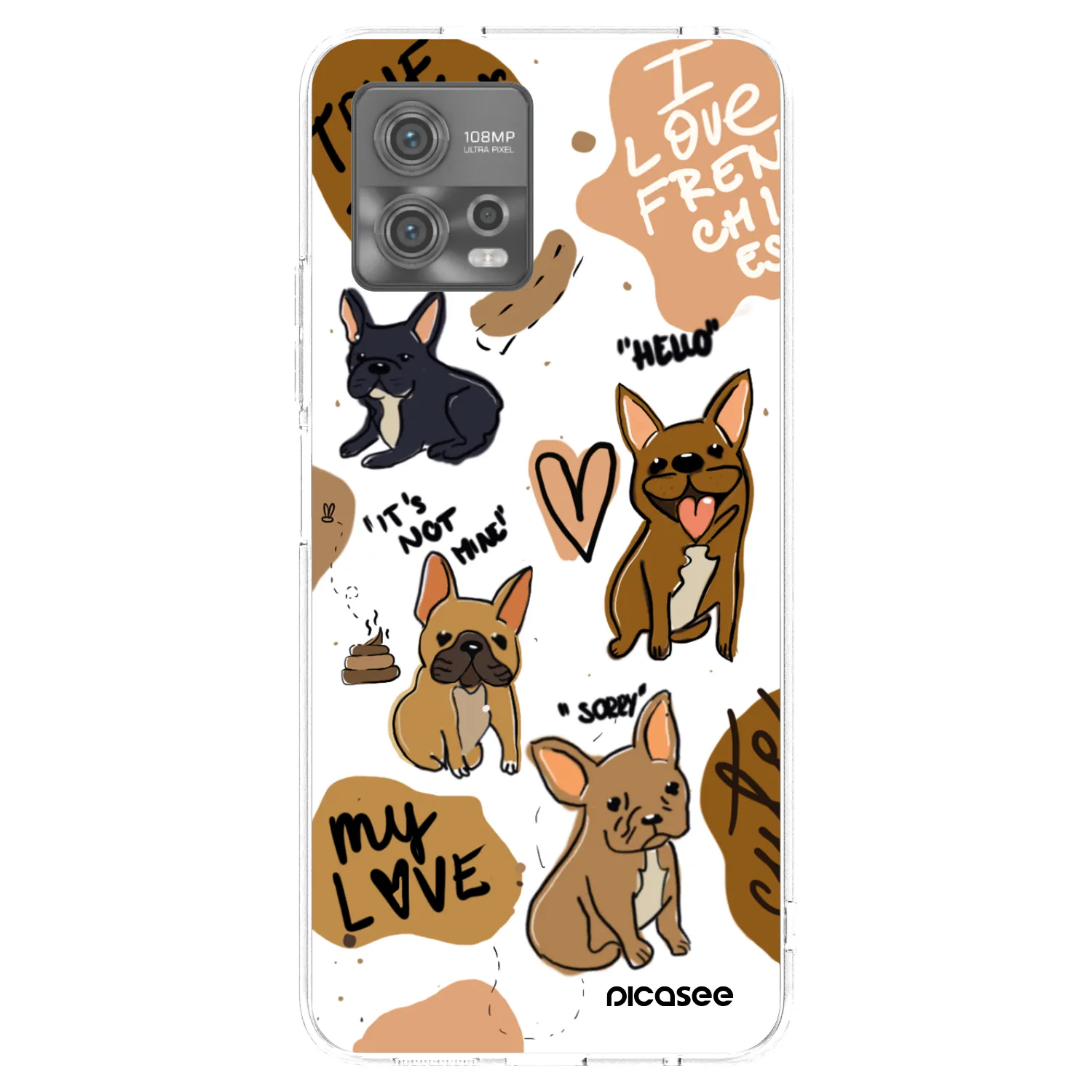 Picasee husă transparentă din silicon pentru Motorola Moto G72 - Frenchies