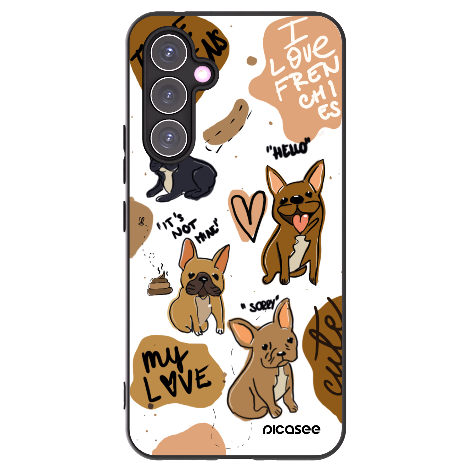 Picasee husă neagră din silicon pentru Samsung Galaxy A54 5G A546B - Frenchies