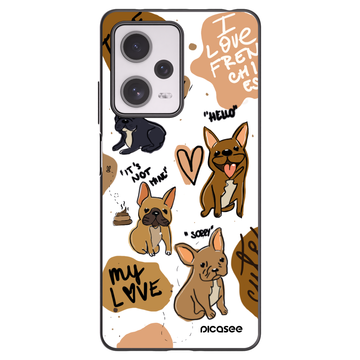 Picasee husă neagră din silicon pentru Xiaomi Redmi Note 12 Pro+ 5G - Frenchies