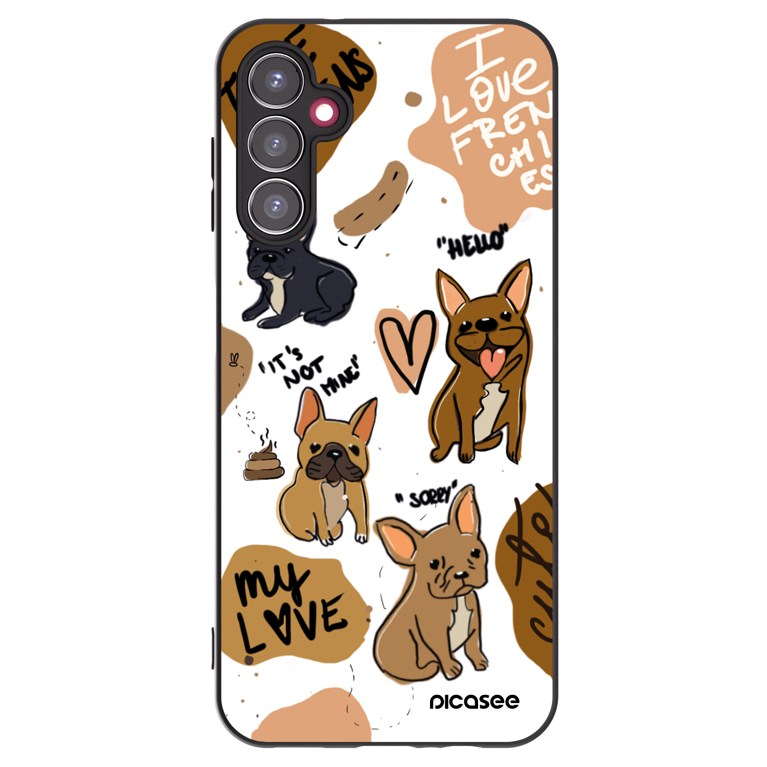 Picasee husă neagră din silicon pentru Samsung Galaxy A14 4G A145R - Frenchies