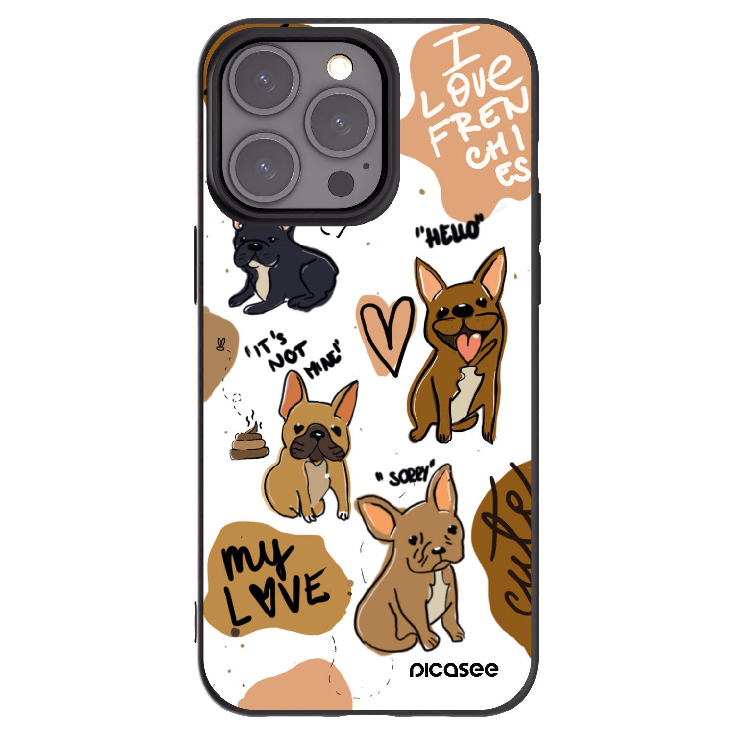 Picasee husă neagră din silicon pentru Apple iPhone 15 Pro Max - Frenchies