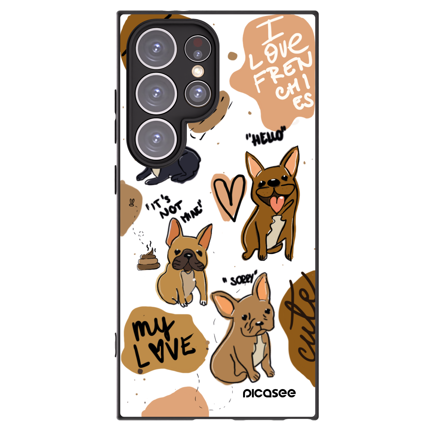 Picasee husă neagră din silicon pentru Samsung Galaxy S24 Ultra S928B 5G - Frenchies