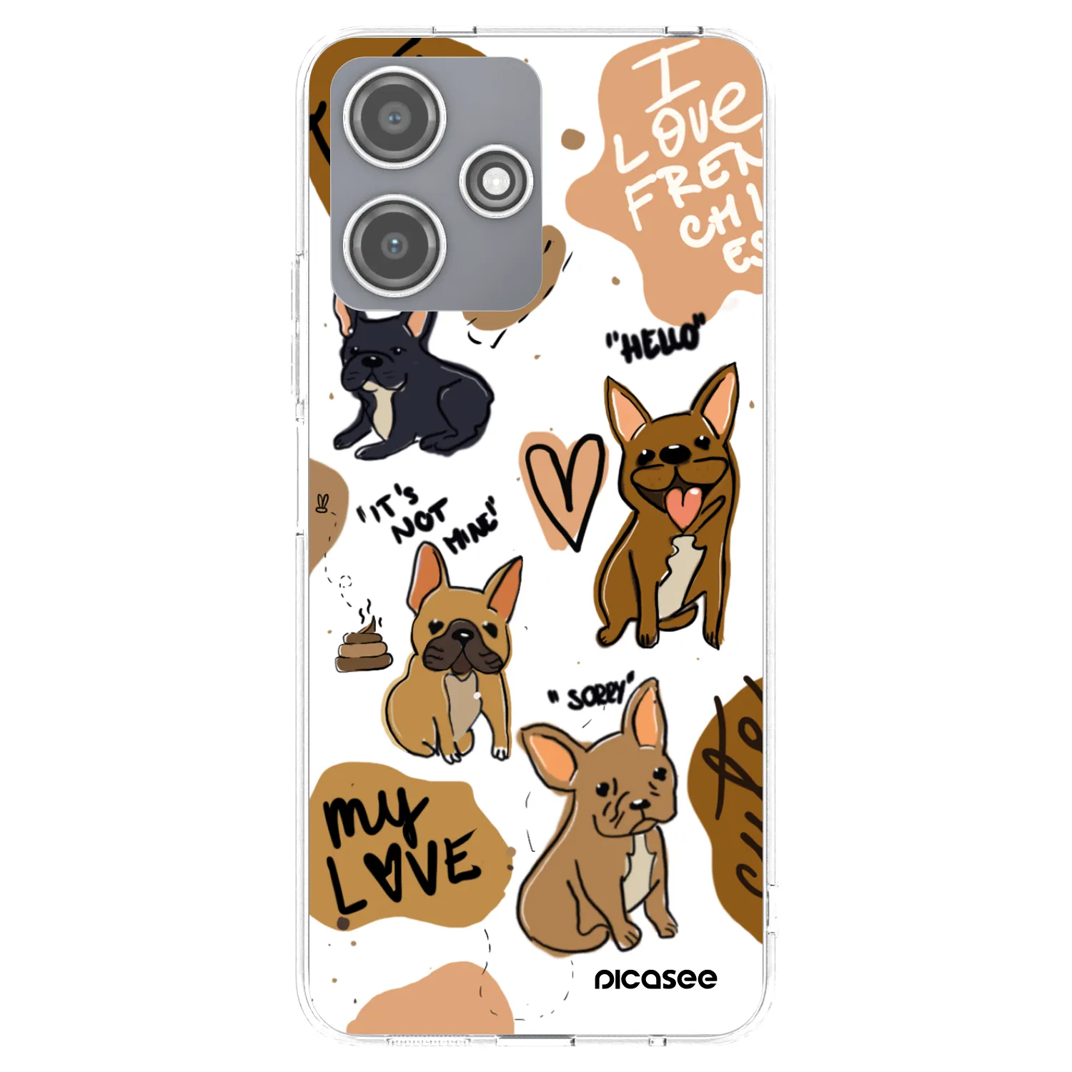 Picasee husă transparentă din silicon pentru Xiaomi Redmi 12 5G - Frenchies