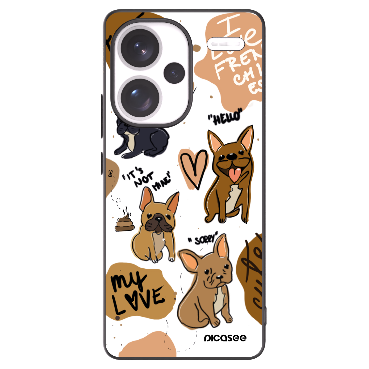 Picasee husă neagră din silicon pentru Xiaomi Redmi Note 13 Pro+ 5G - Frenchies