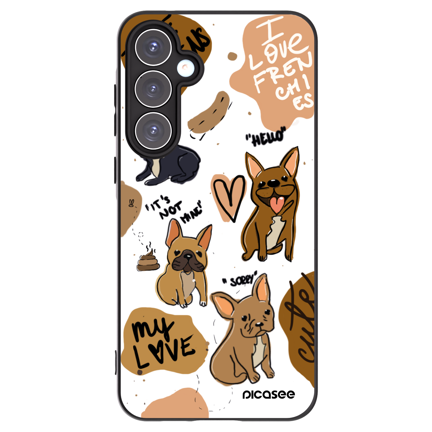 Picasee husă neagră din silicon pentru Samsung Galaxy A55 5G A556B - Frenchies