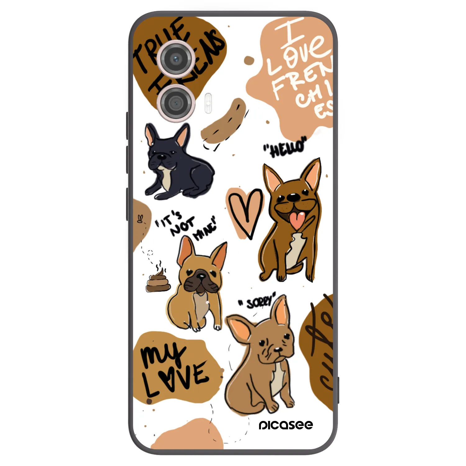 Picasee husă neagră din silicon pentru Motorola Moto G53 5G - Frenchies
