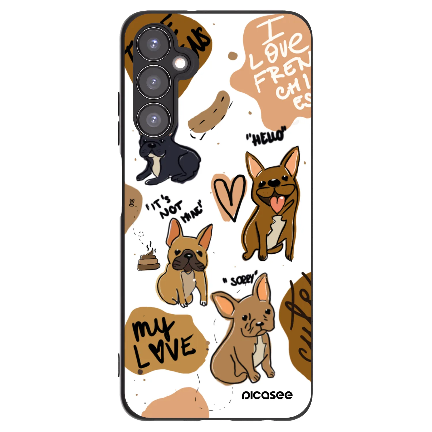 Picasee husă neagră din silicon pentru Samsung Galaxy A05s A057G - Frenchies
