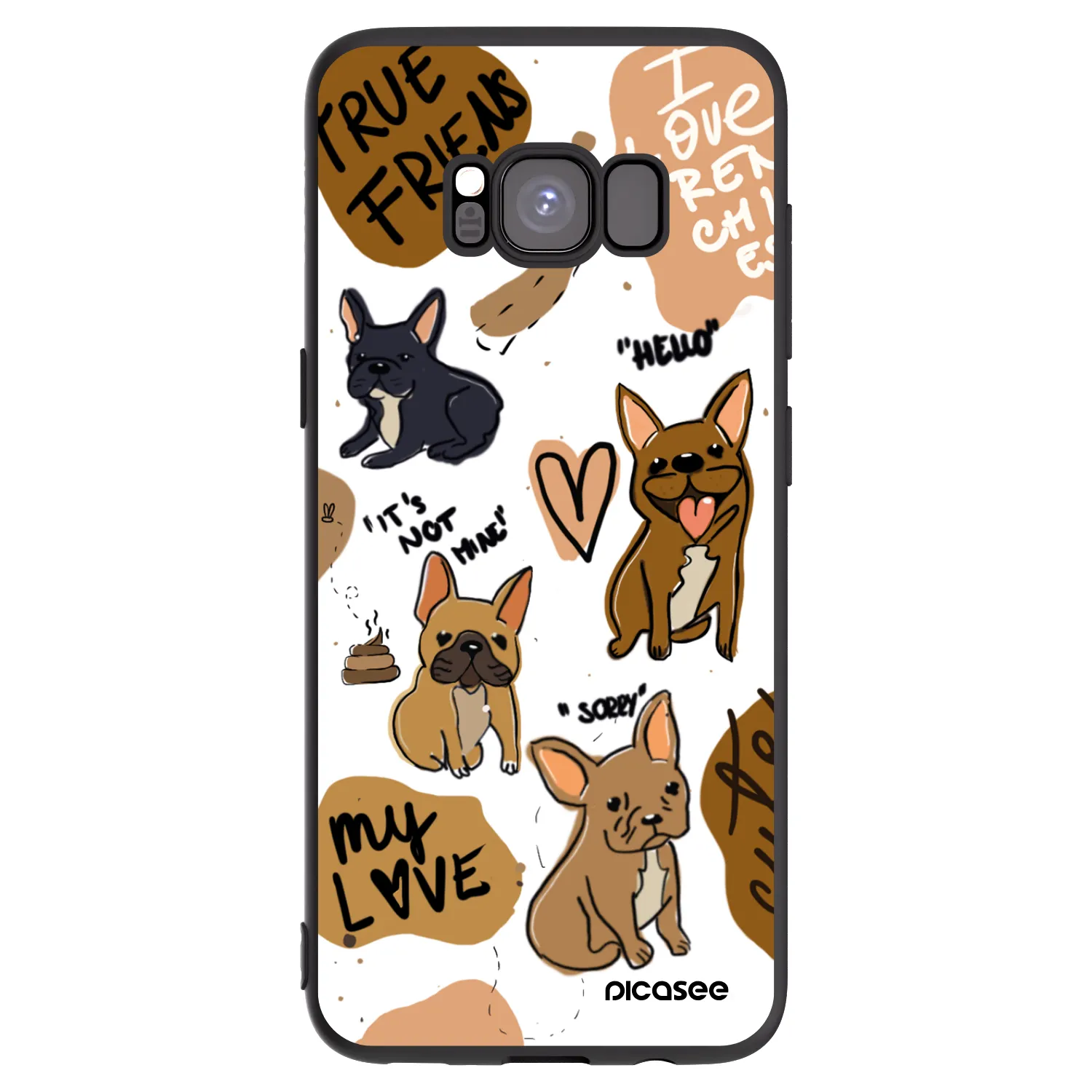 Picasee husă neagră din silicon pentru Samsung Galaxy S8 G950F - Frenchies