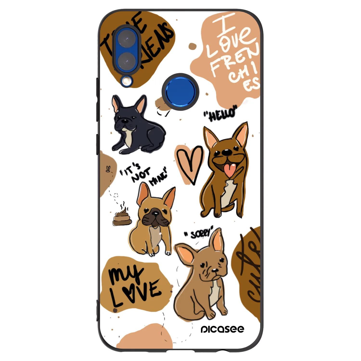 Picasee husă neagră din silicon pentru Huawei P Smart 2019 - Frenchies