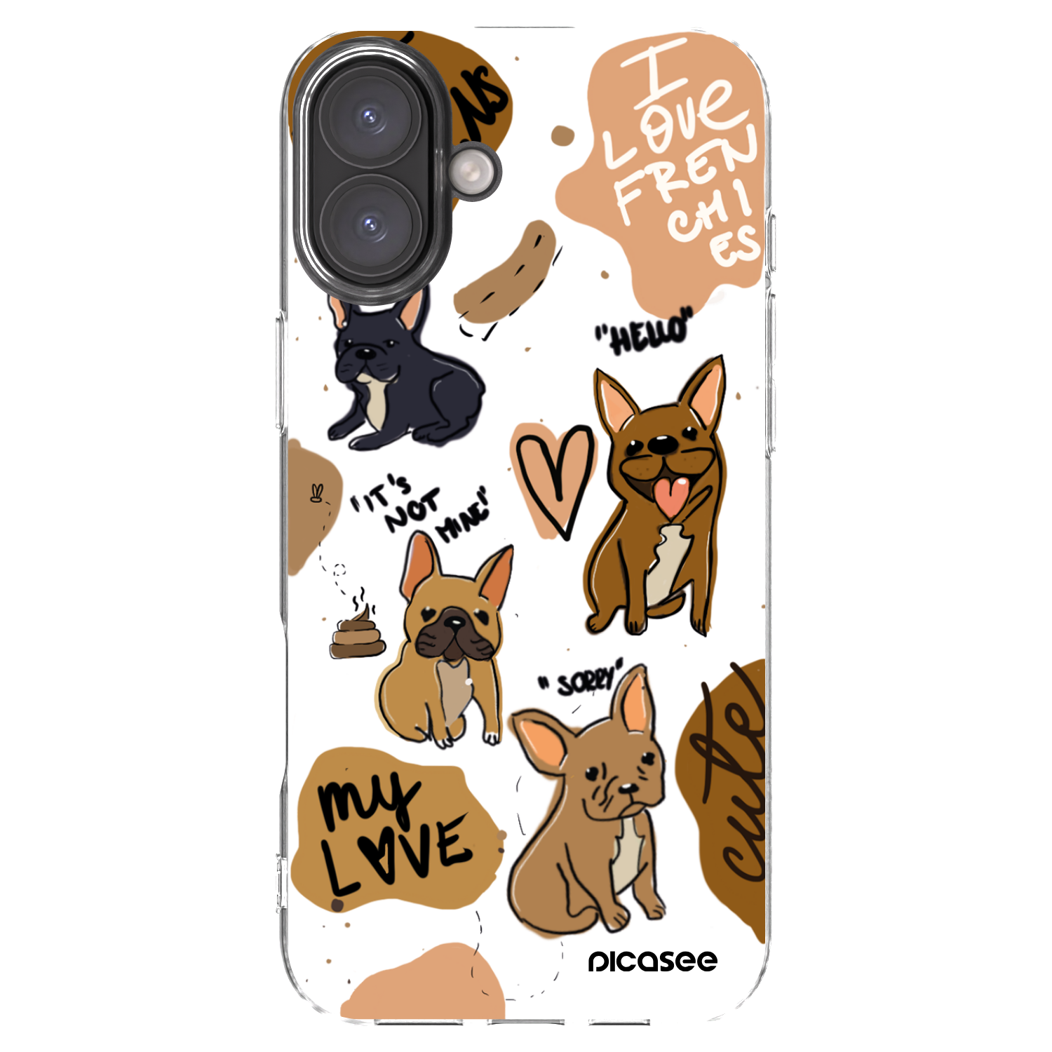 Picasee husă transparentă din silicon pentru Apple iPhone 16 Plus - Frenchies