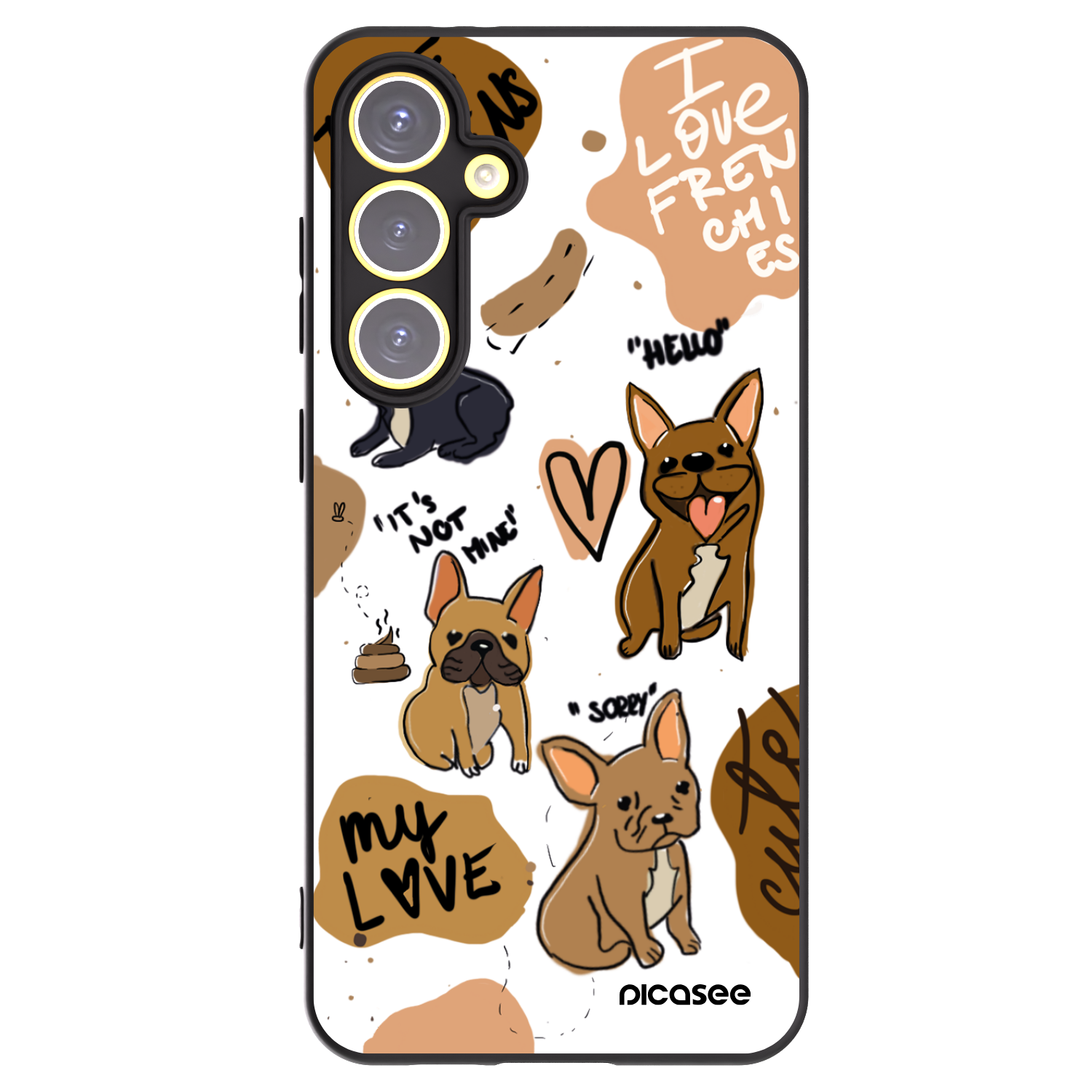 Picasee husă neagră din silicon pentru Samsung Galaxy S24 FE S721B - Frenchies