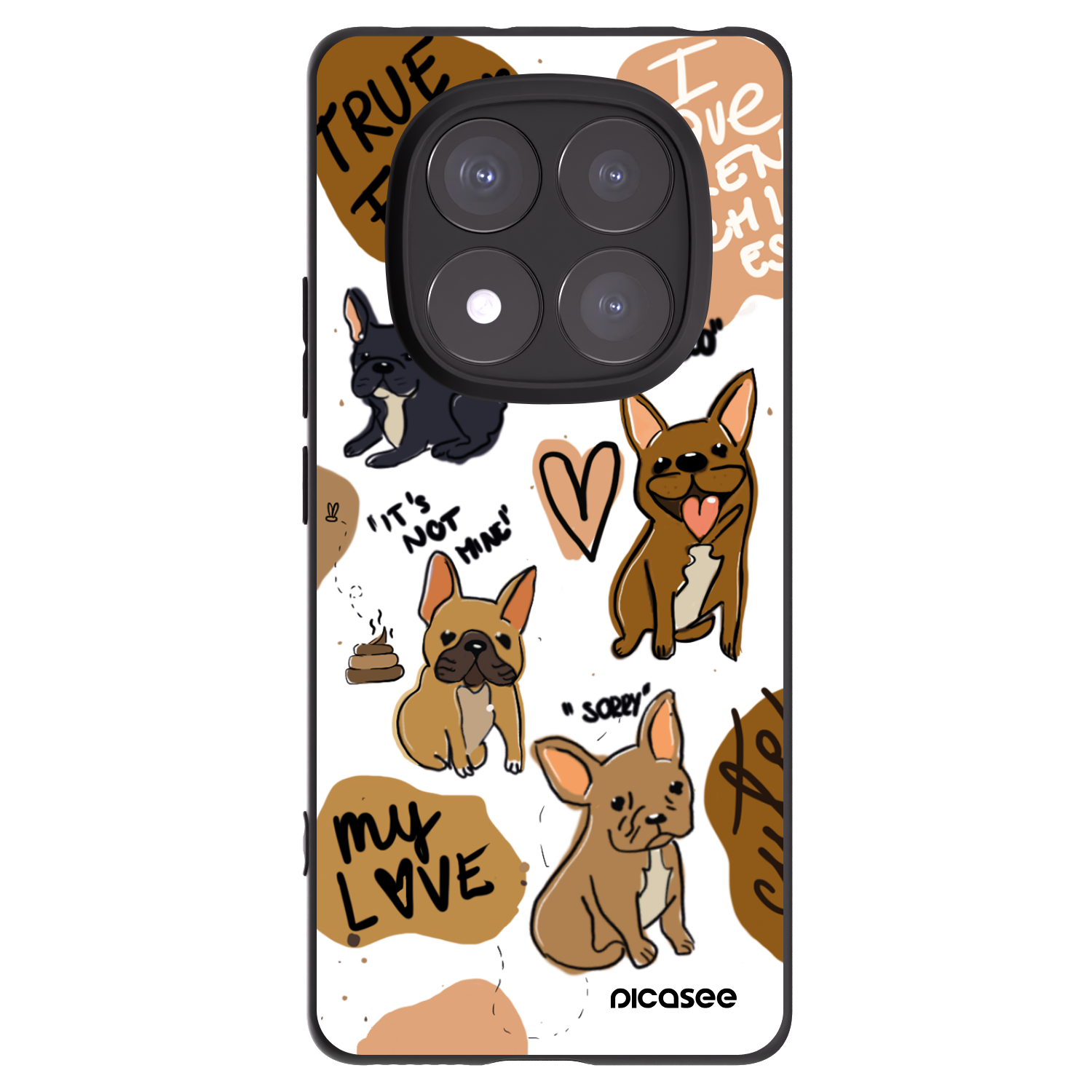 Picasee husă neagră din silicon pentru Xiaomi Redmi Note 14 Pro+ 5G - Frenchies