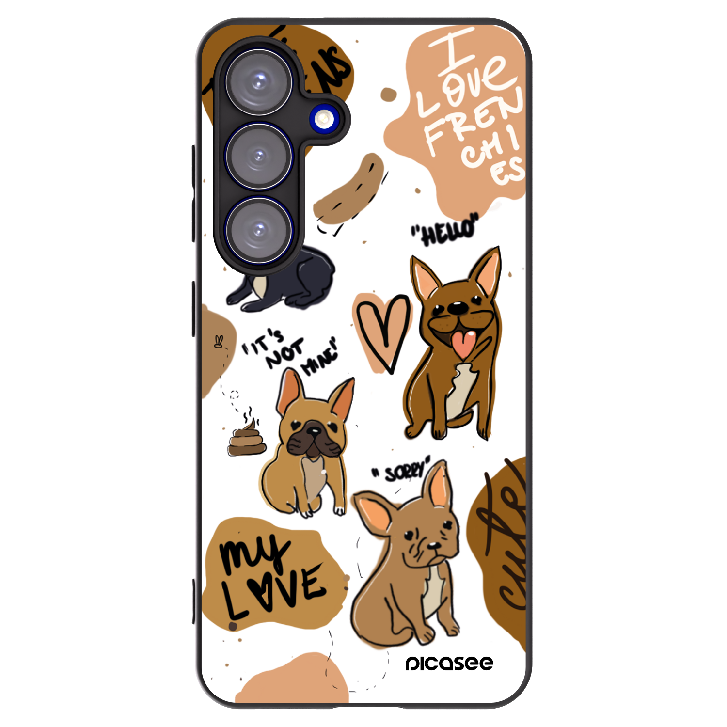 Picasee husă neagră din silicon pentru Samsung Galaxy S25 5G - Frenchies