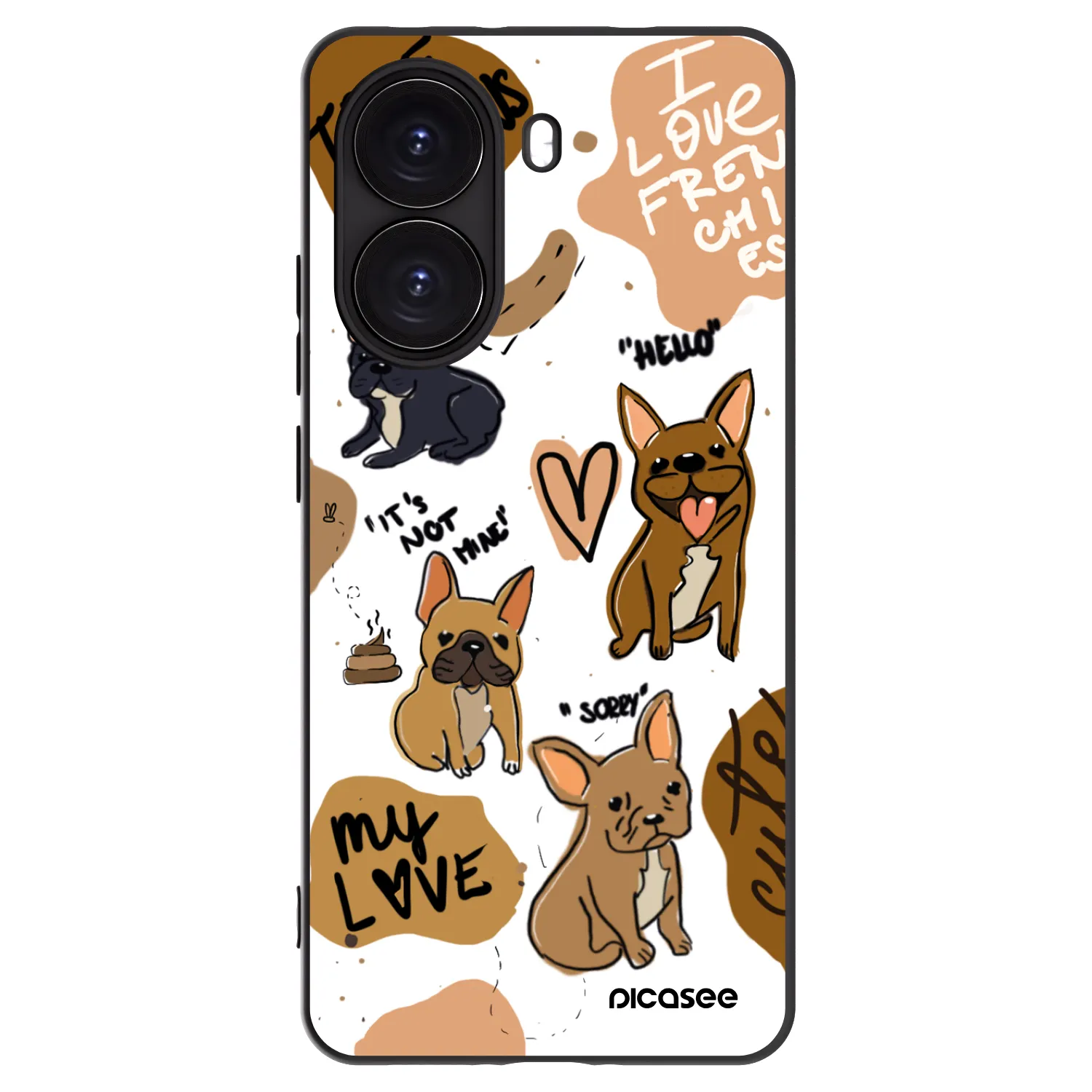 Picasee husă neagră din silicon pentru Xiaomi Poco X7 Pro 5G - Frenchies