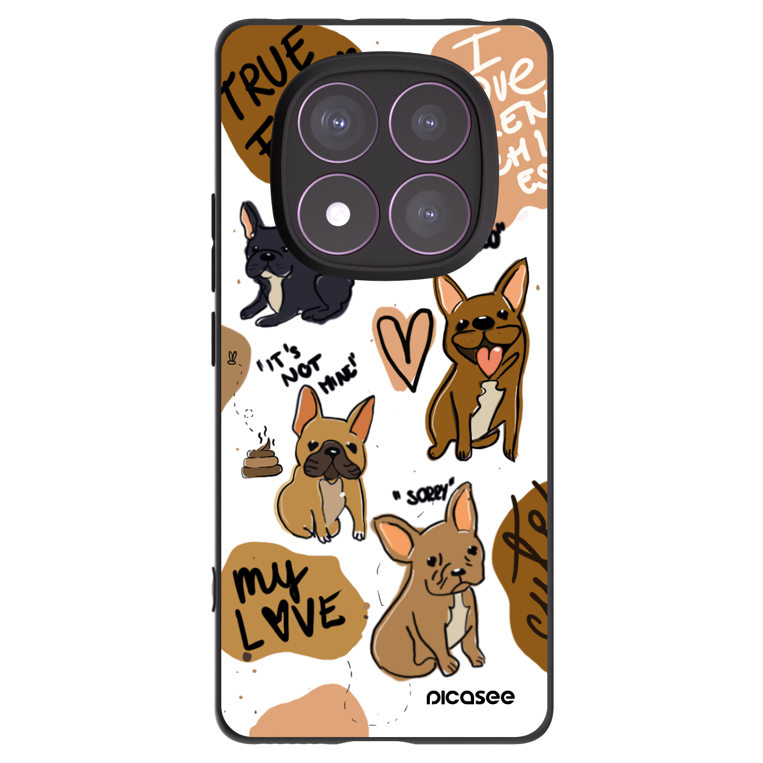 Picasee husă neagră din silicon pentru Xiaomi Redmi Note 14 Pro 4G - Frenchies