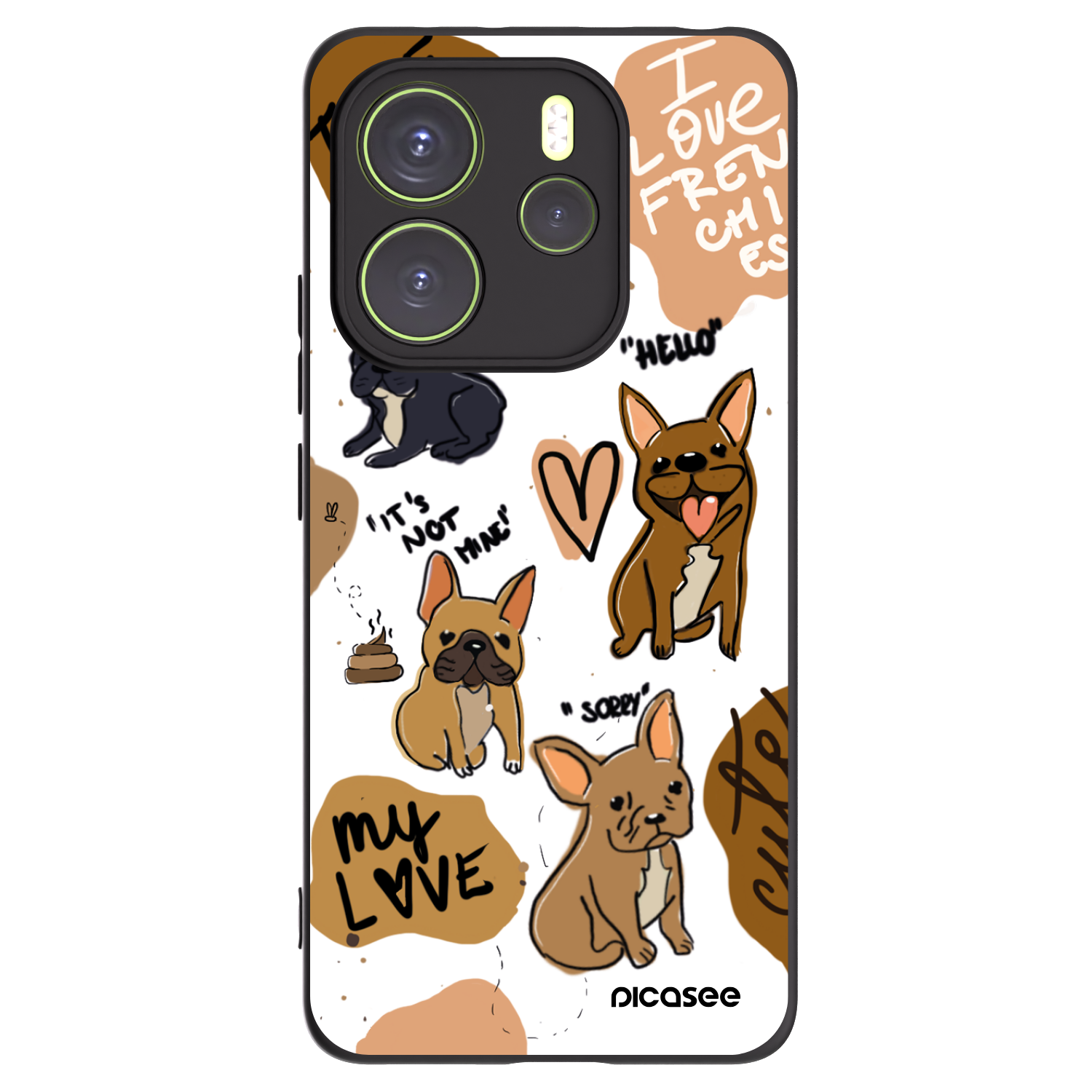 Picasee husă neagră din silicon pentru Xiaomi Redmi Note 14 4G - Frenchies