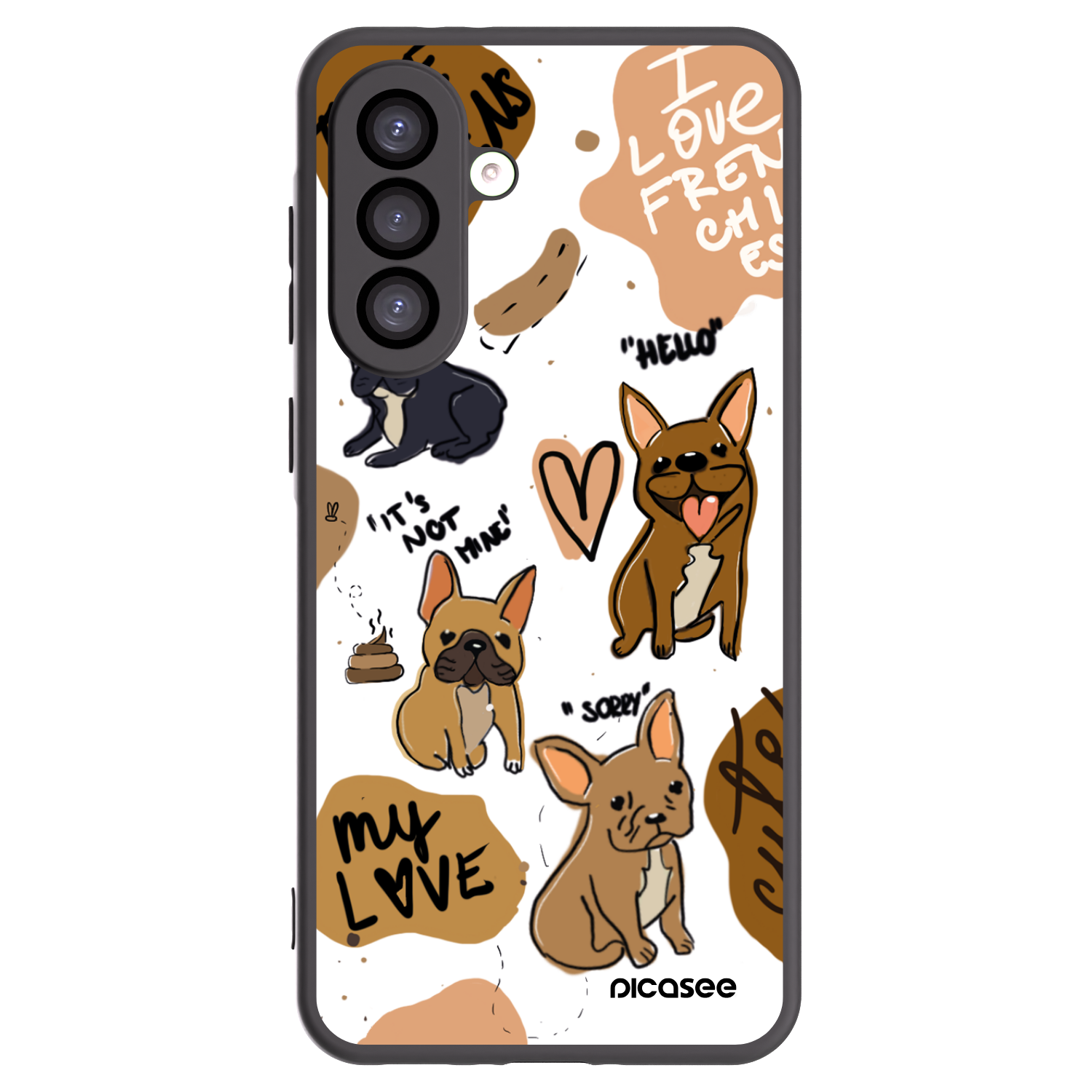 Picasee husă neagră din silicon pentru Samsung Galaxy A26 5G A266B - Frenchies